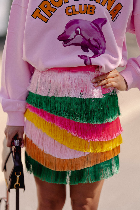 Les Jumelles Olivia skirt multi fringe