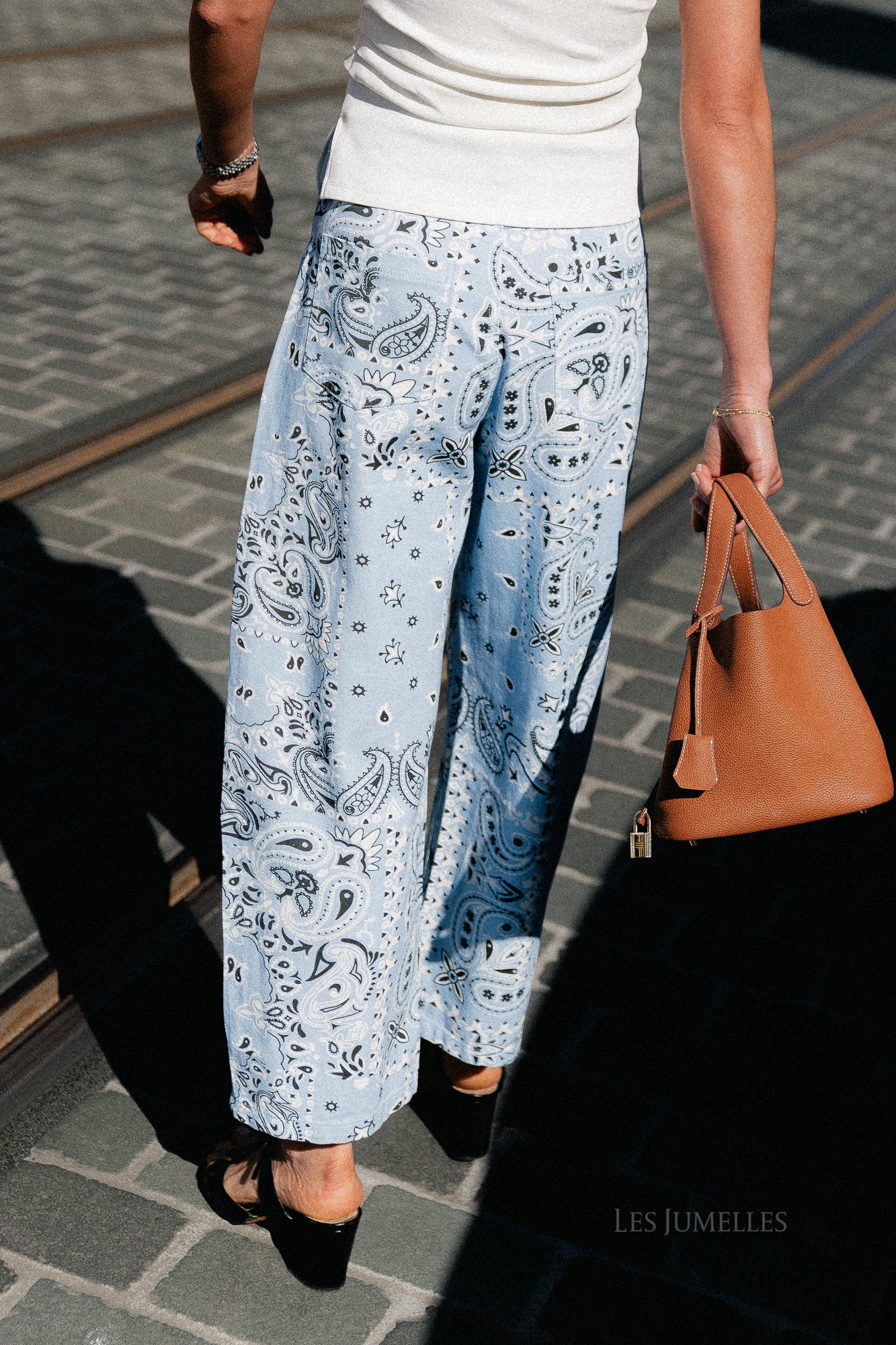 Meagan paisley barrel jeans blue