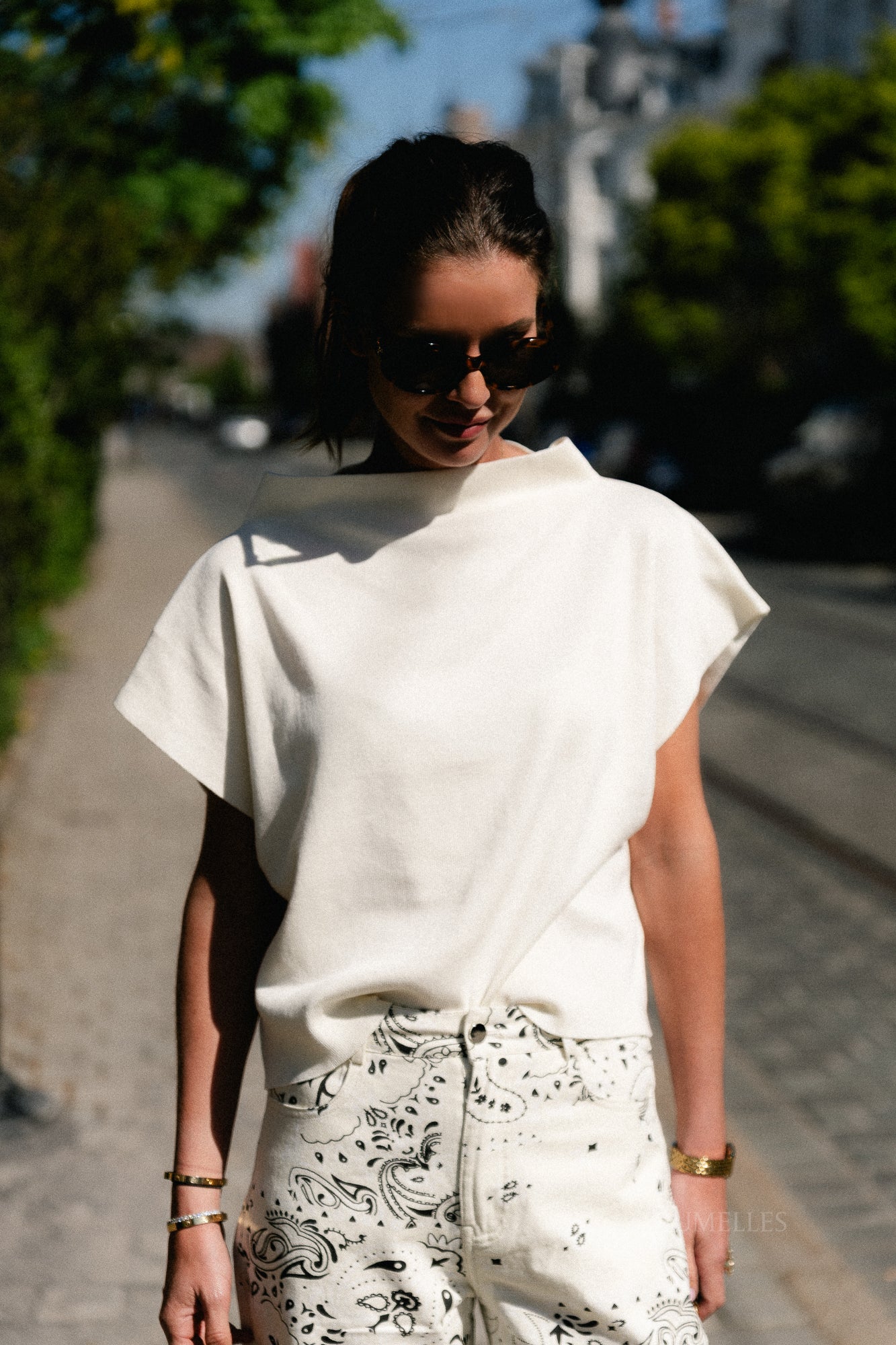 Aimee Gestricktes Top Creme