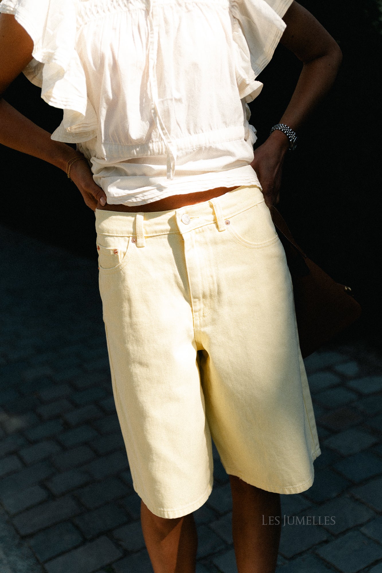 YASSun HW bermuda denim shorts anise flower