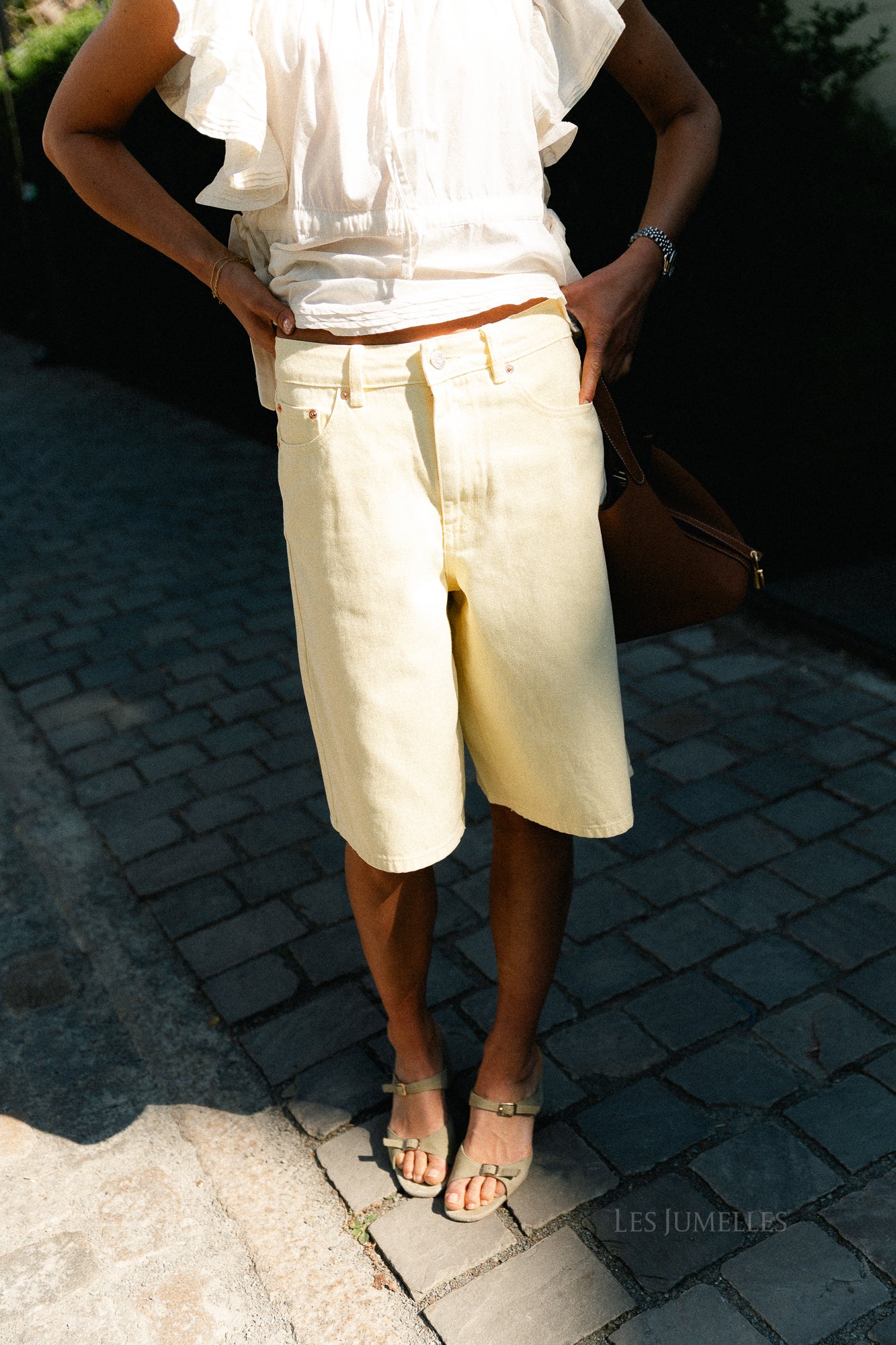 YASSun HW bermuda denim shorts anise flower