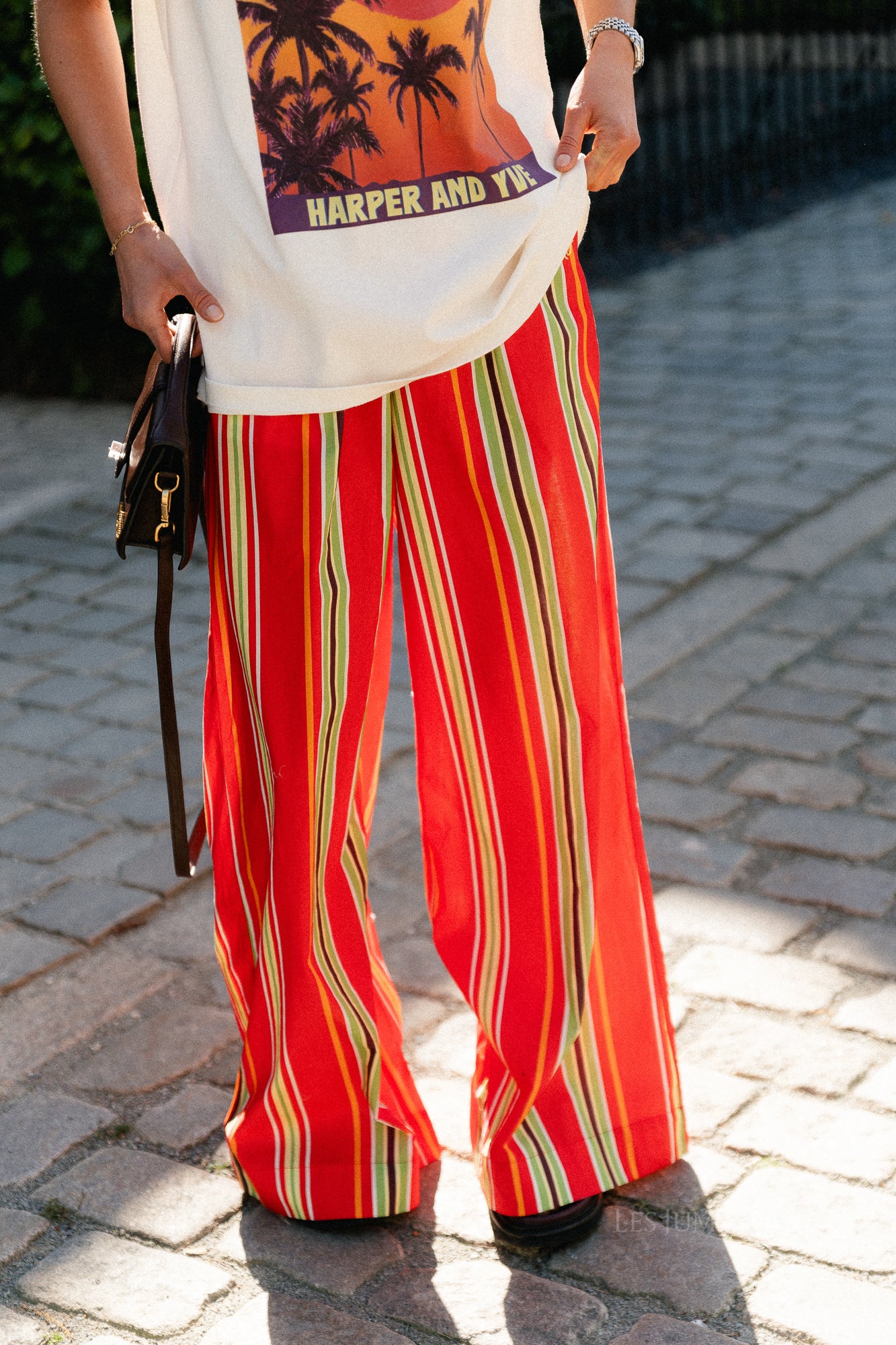 Meike pants multi stripe red