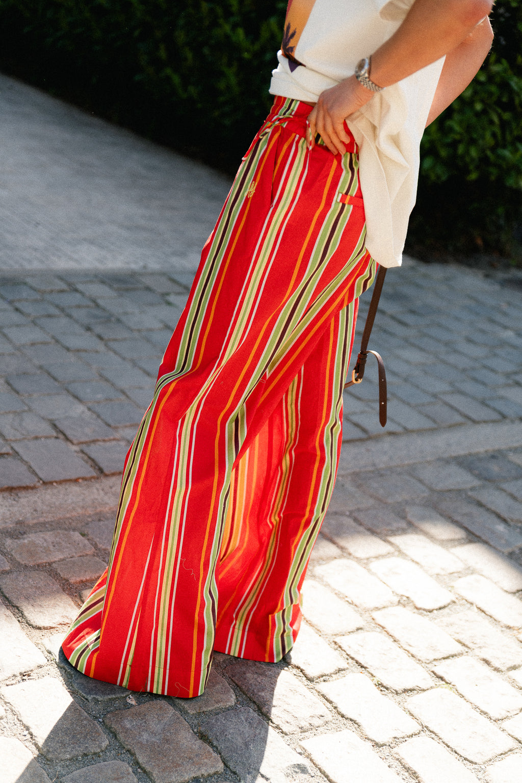 Meike pants multi stripe red