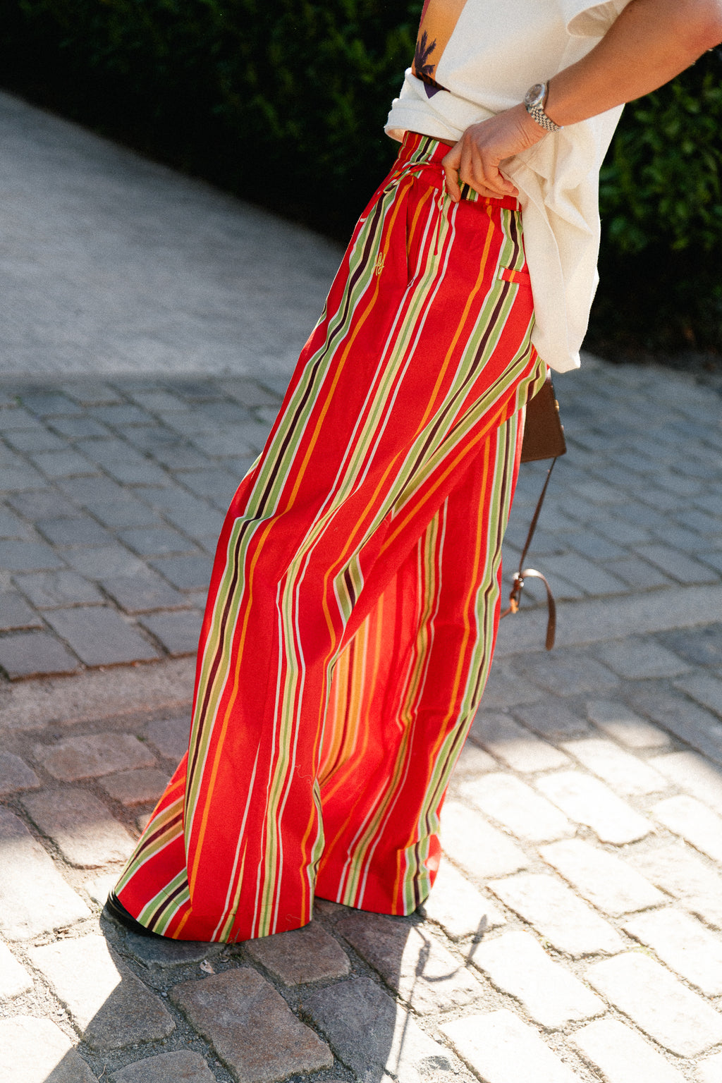 Meike pants multi stripe red