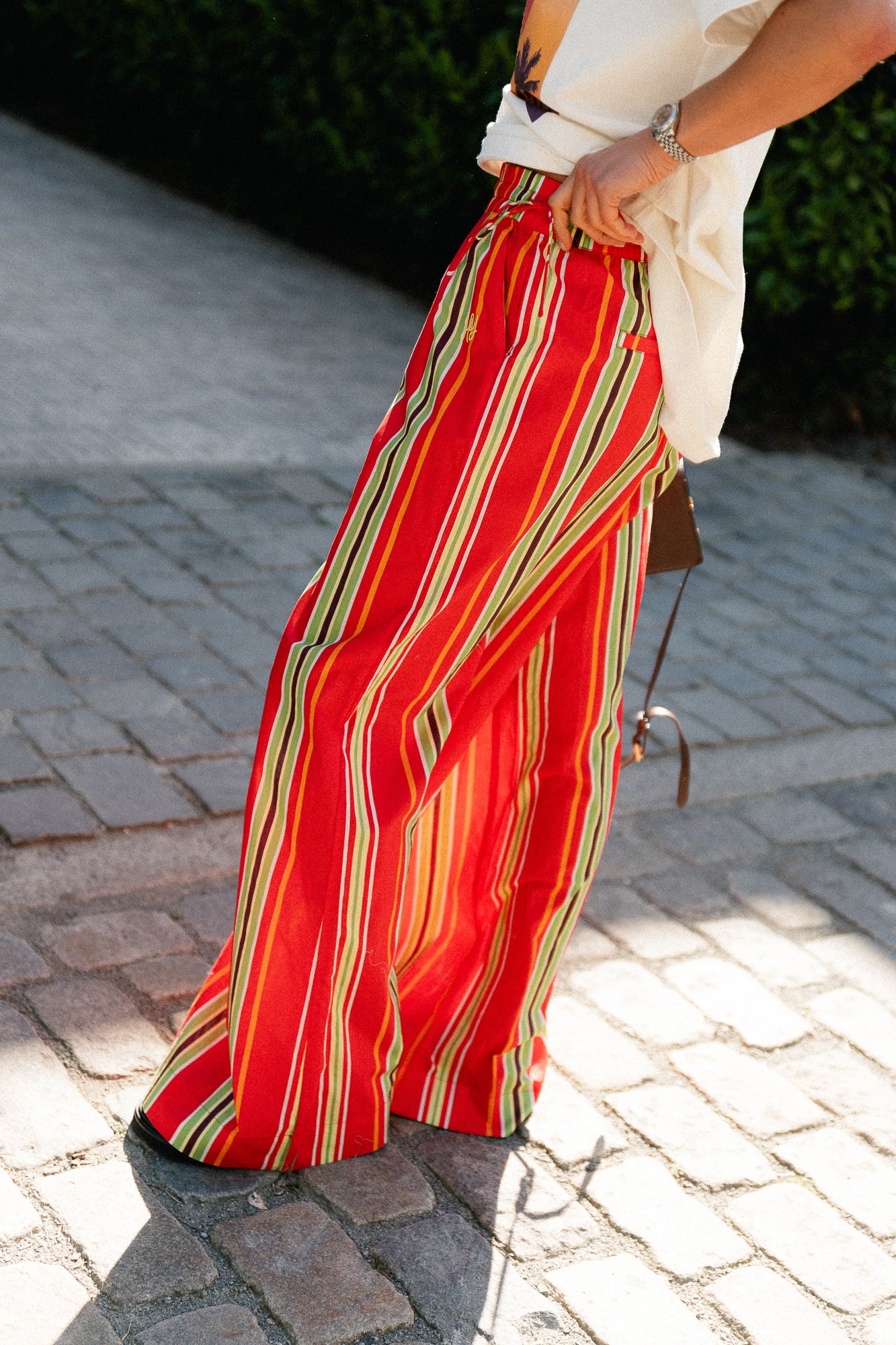 Meike pants multi stripe red