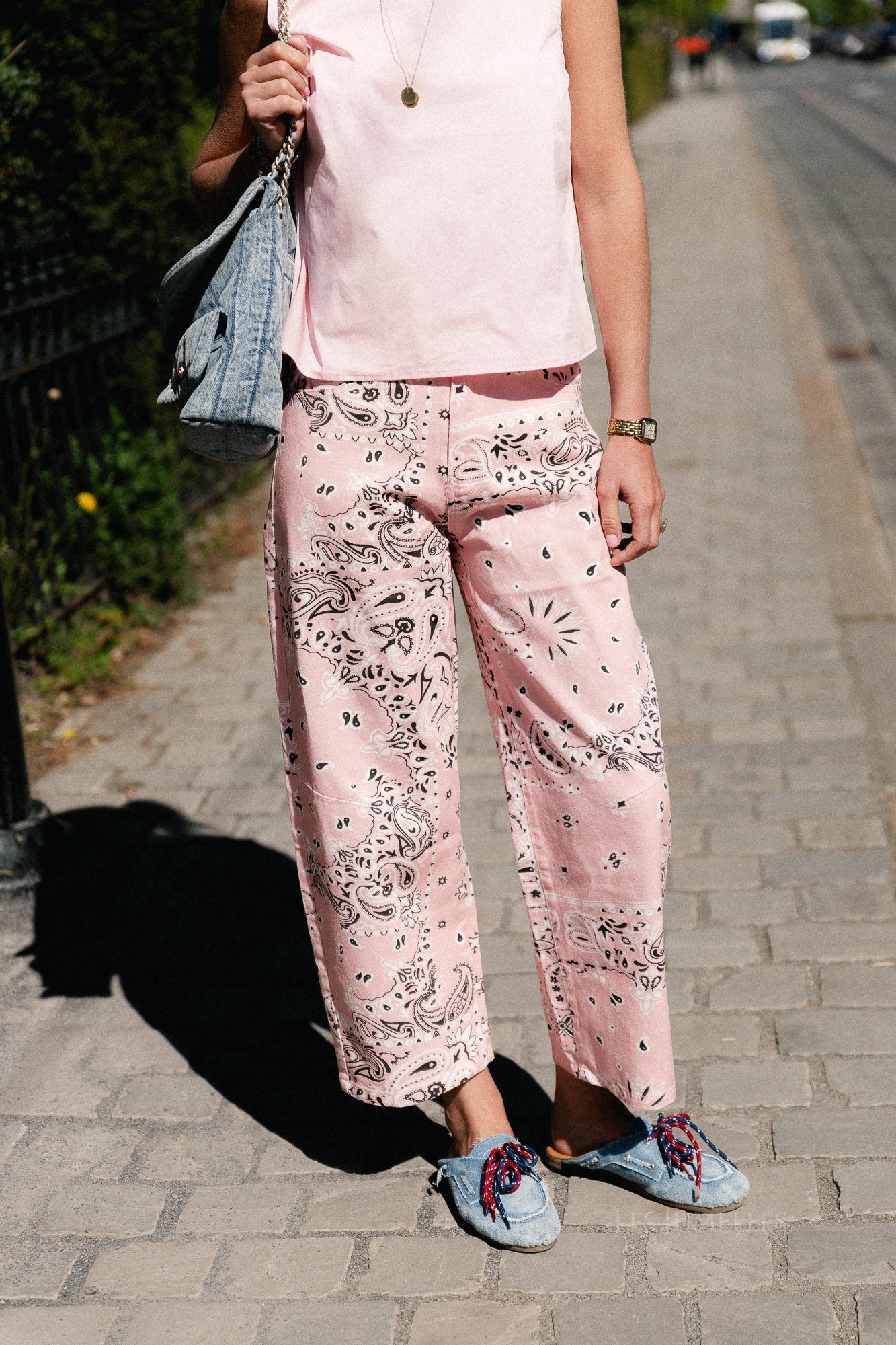 Meagan paisley barrel jeans pink