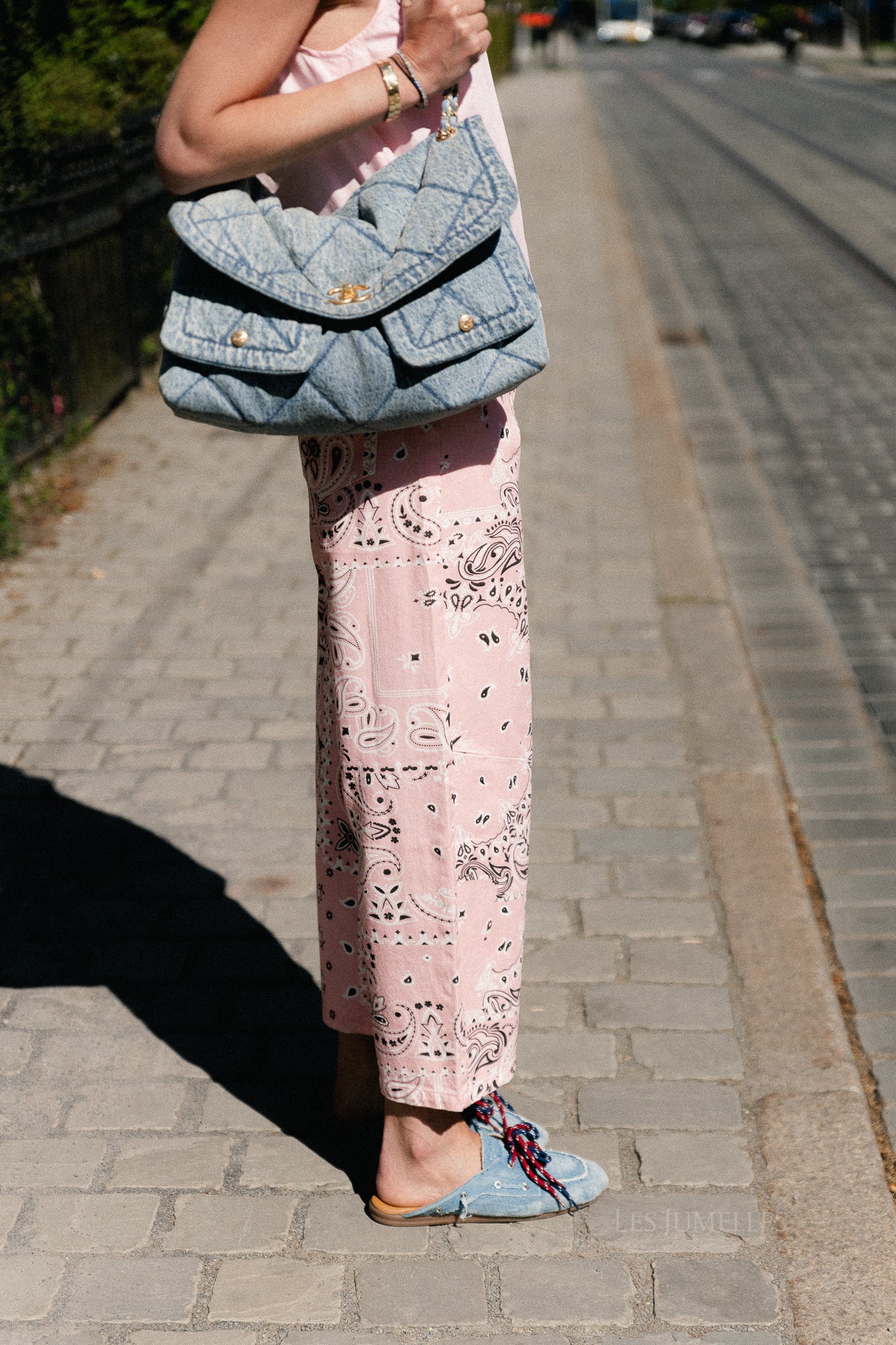 Meagan paisley barrel jeans pink