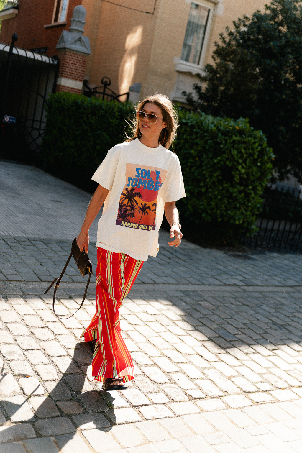 Meike pants multi stripe red