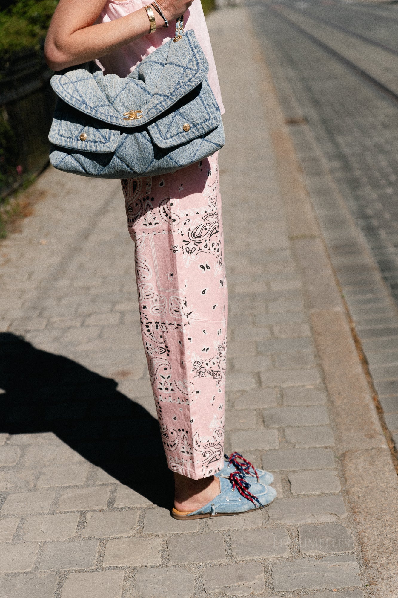 Meagan paisley barrel jeans pink