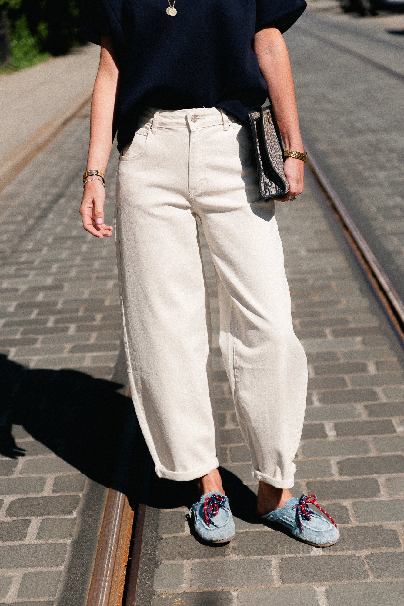 Maurelle balloon fit jeans light beige