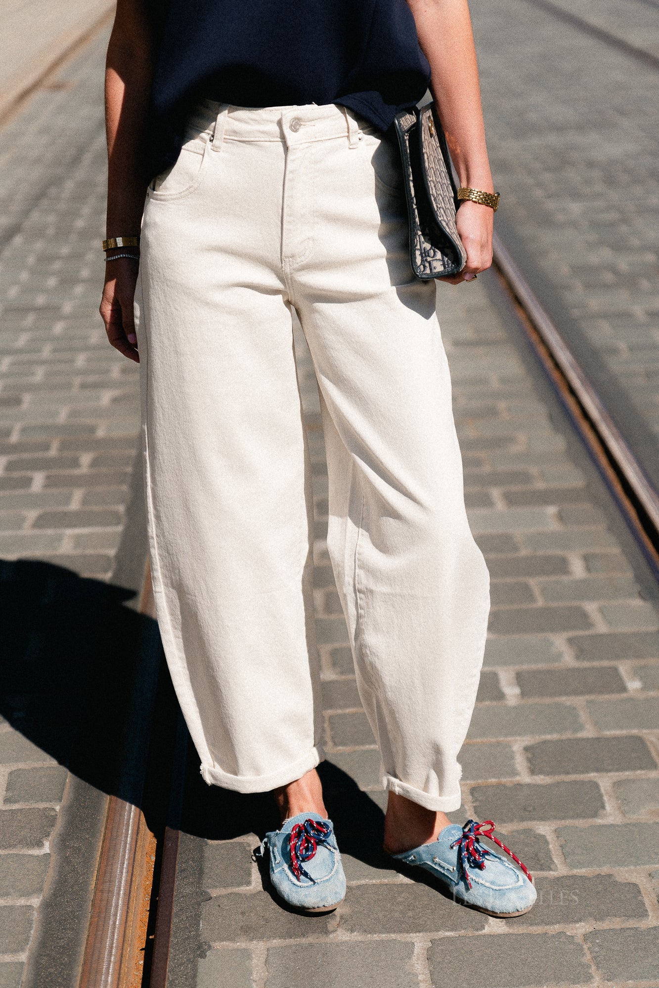Maurelle balloon fit jeans light beige