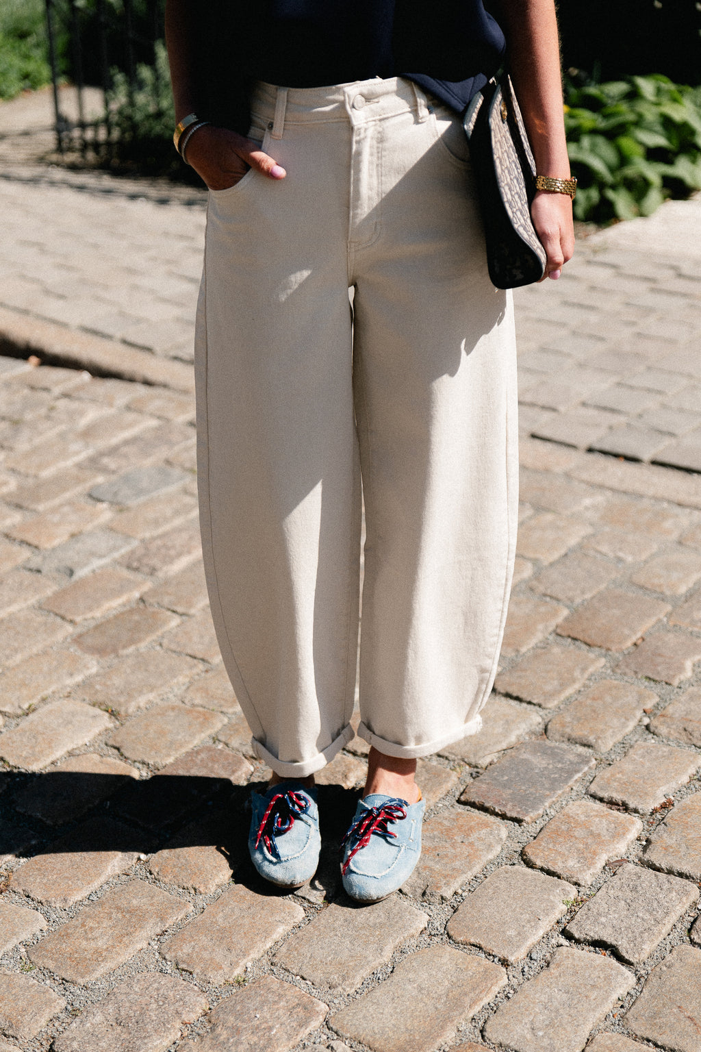 Maurelle balloon fit jeans light beige