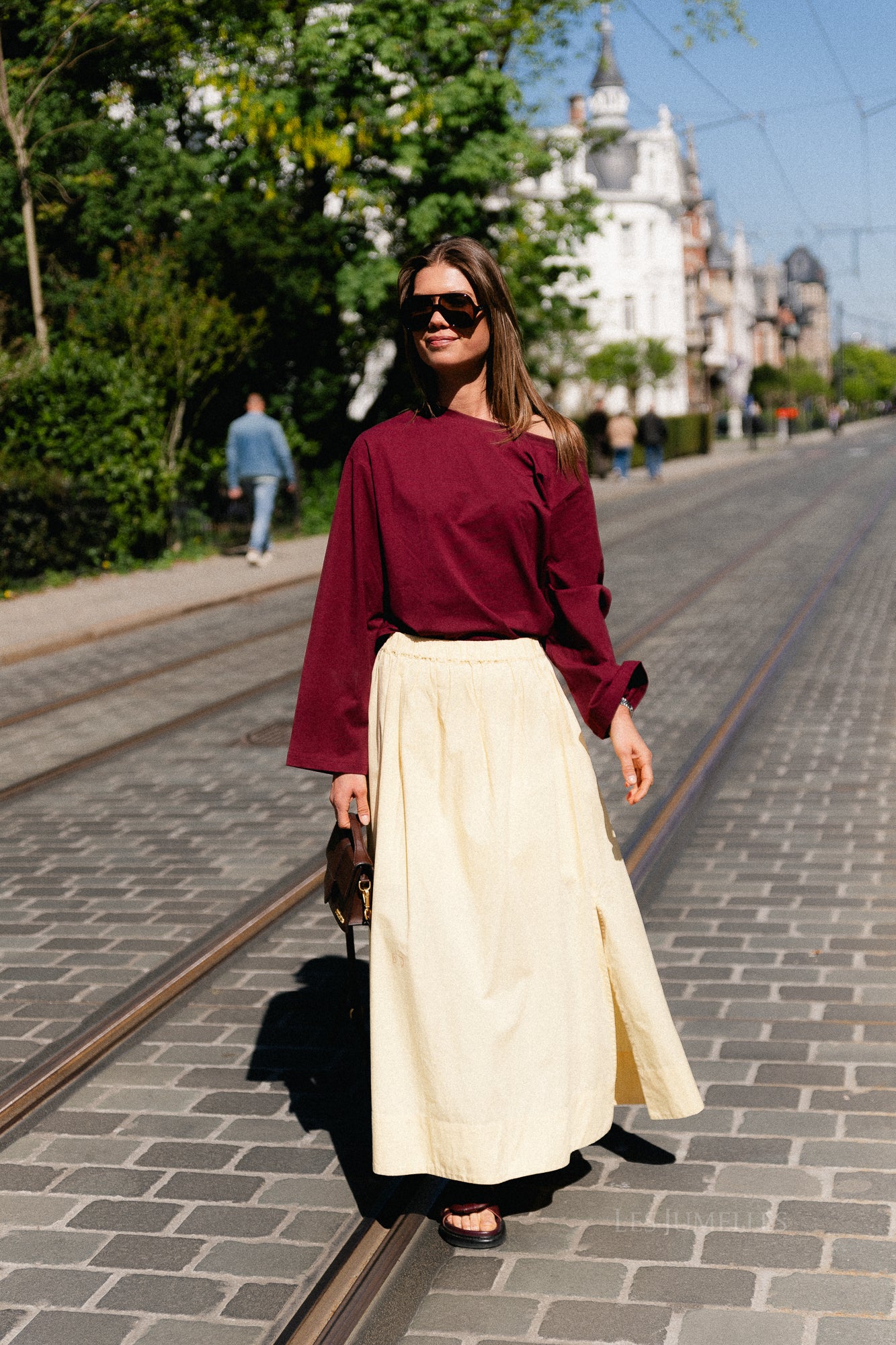 Tamsin long sleeve top burgundy