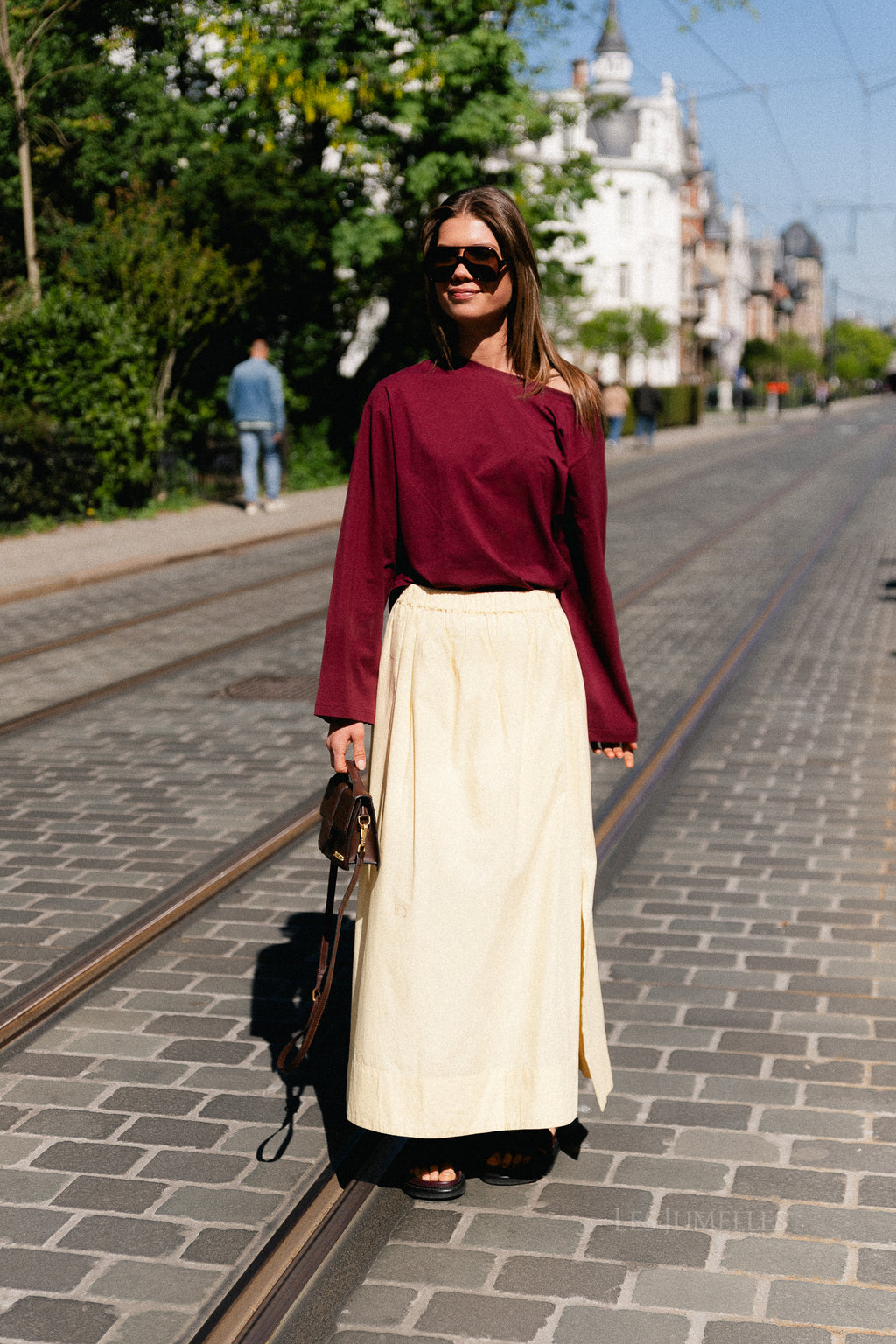 Tamsin long sleeve top burgundy