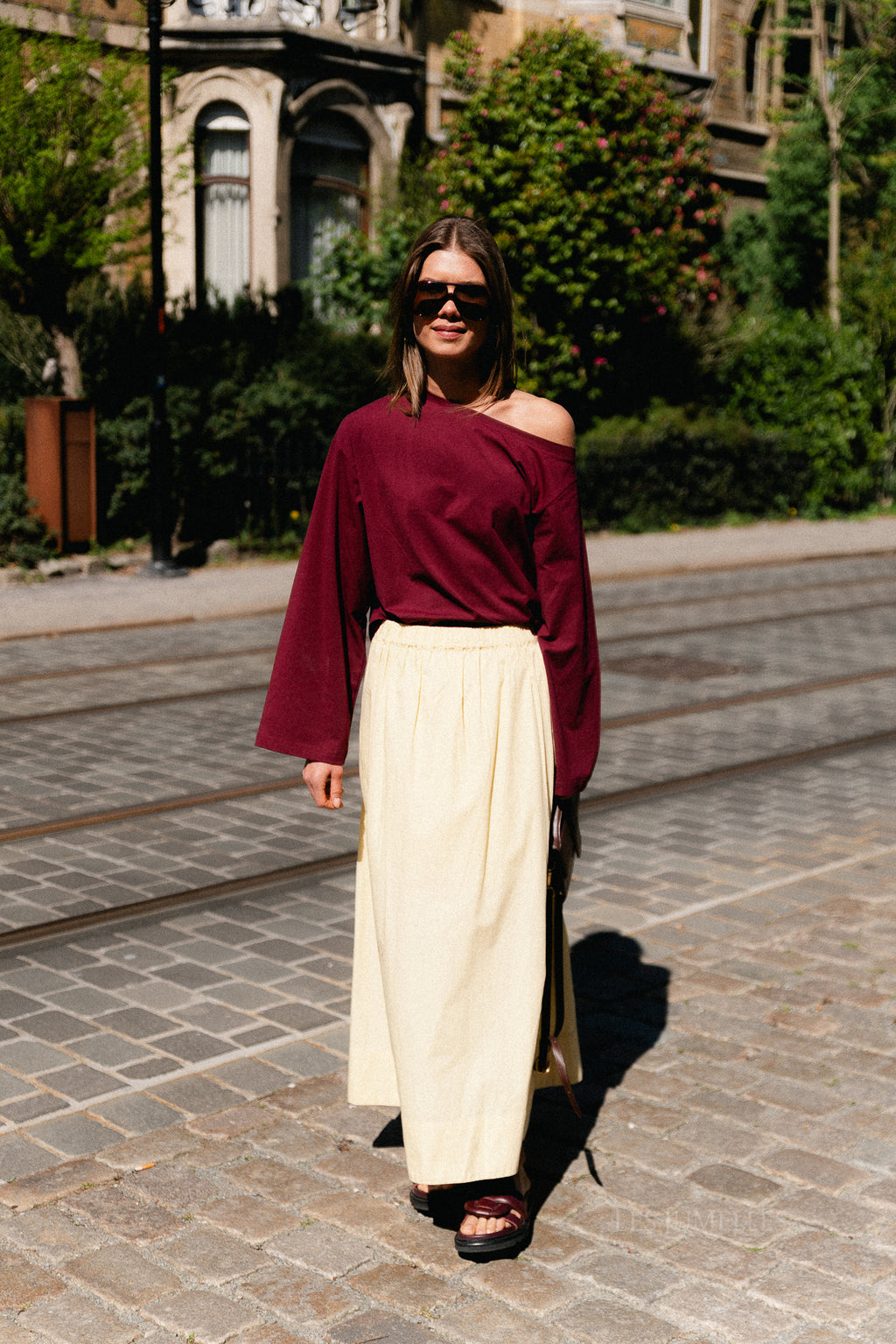 Tamsin long sleeve top burgundy