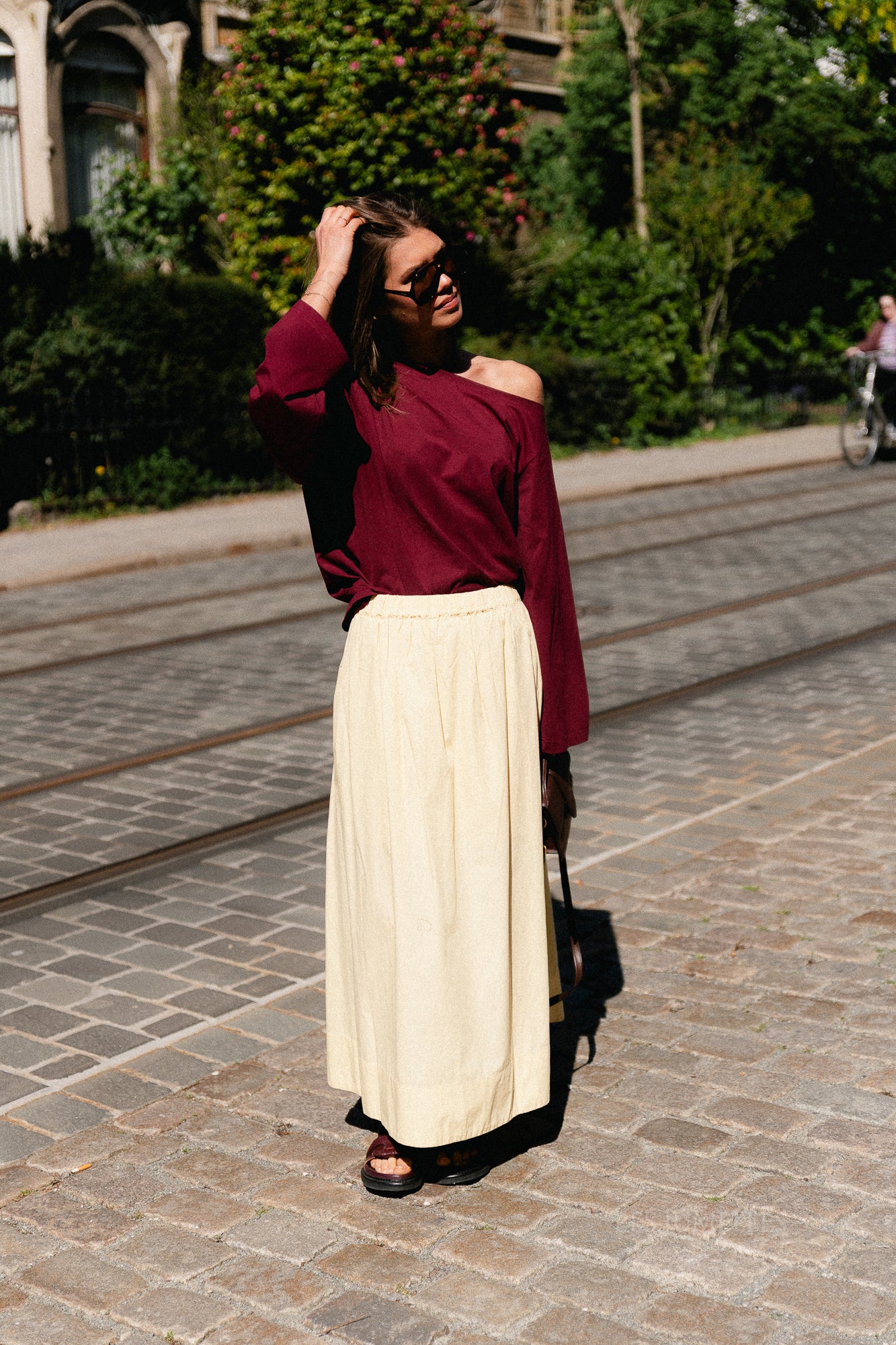 Tamsin long sleeve top burgundy