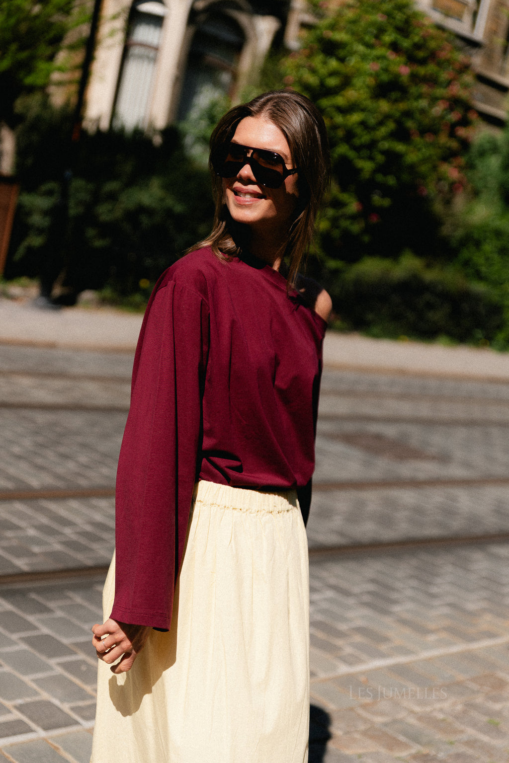 Tamsin long sleeve top burgundy