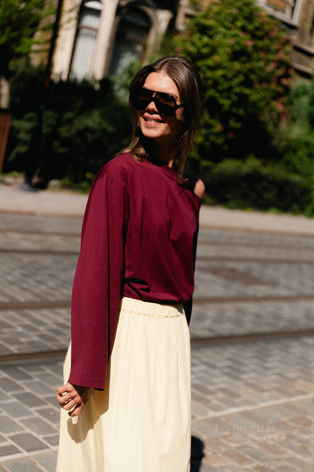 Tamsin long sleeve top burgundy