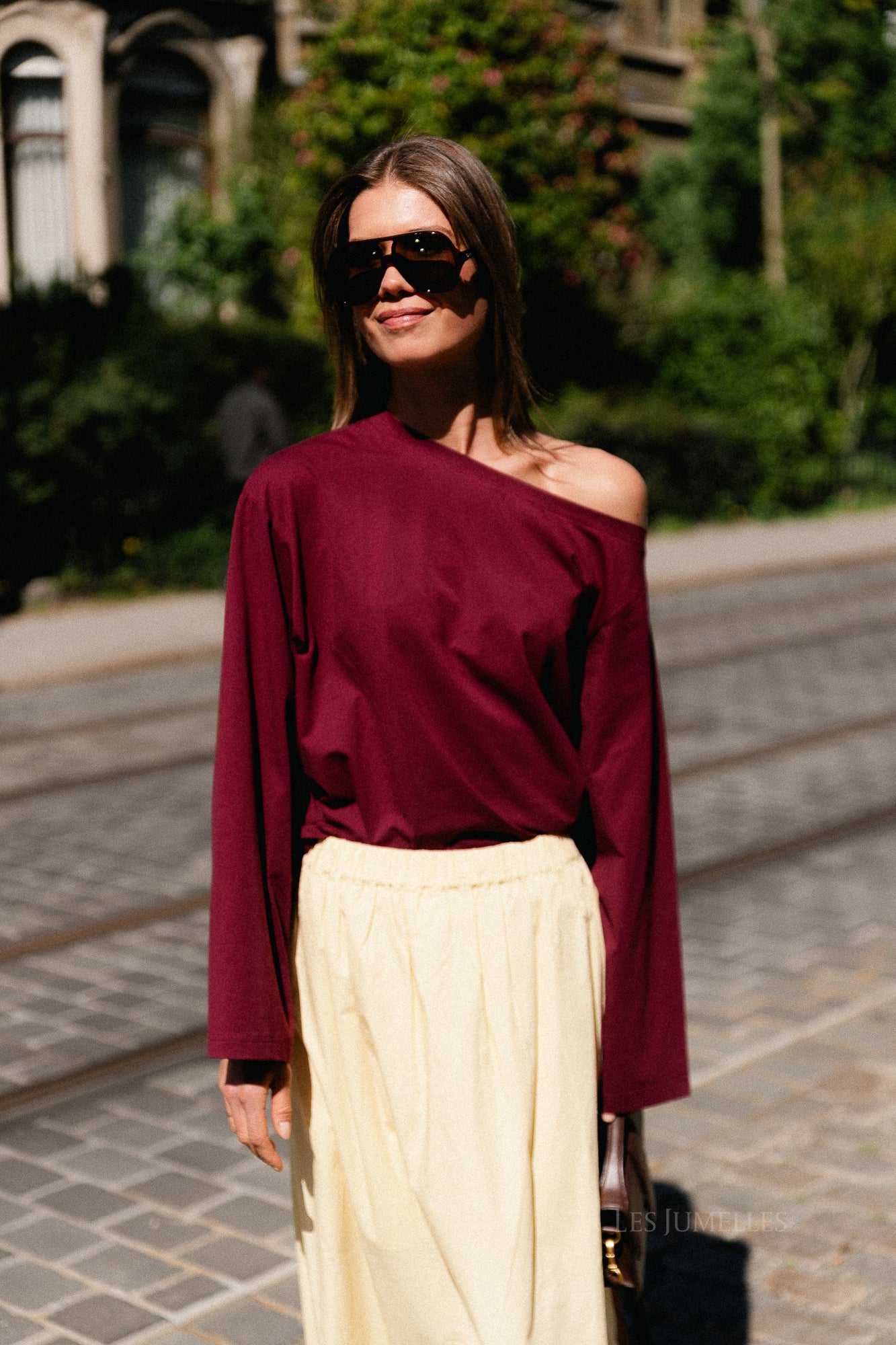 Tamsin long sleeve top burgundy