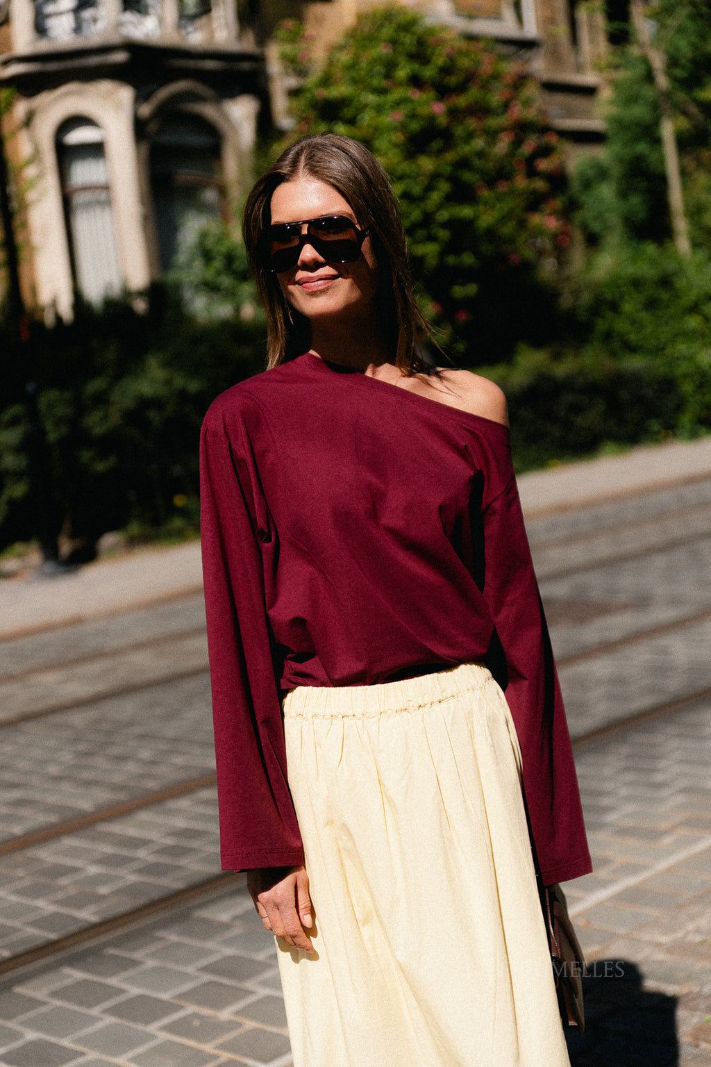 Tamsin long sleeve top burgundy