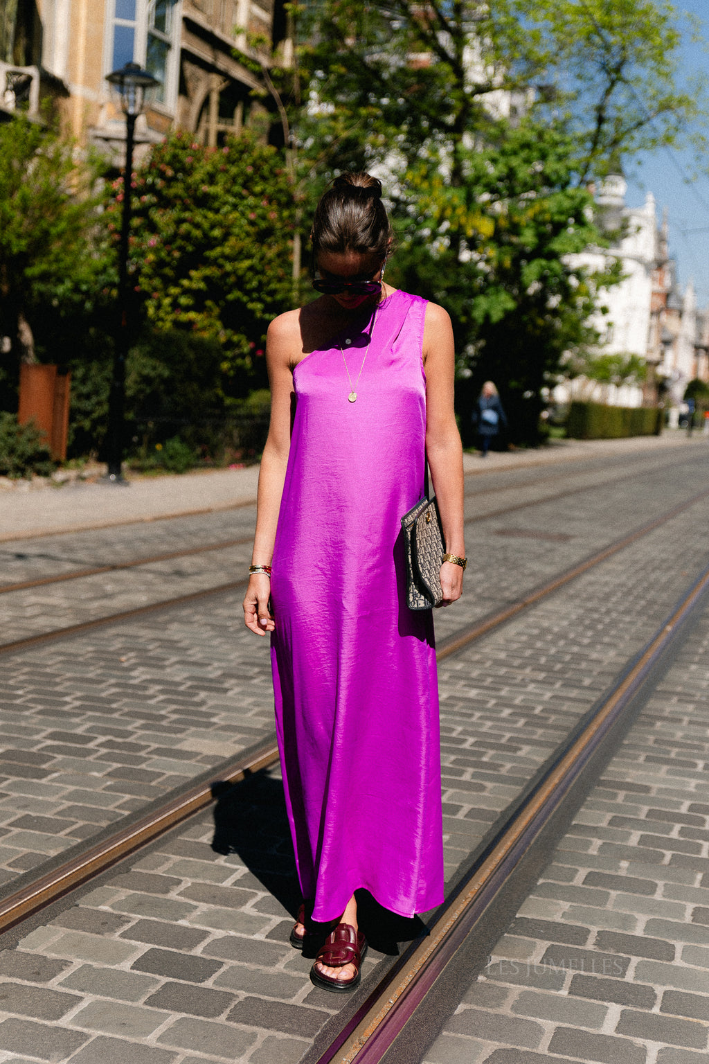 Nia one shoulder dress orchid