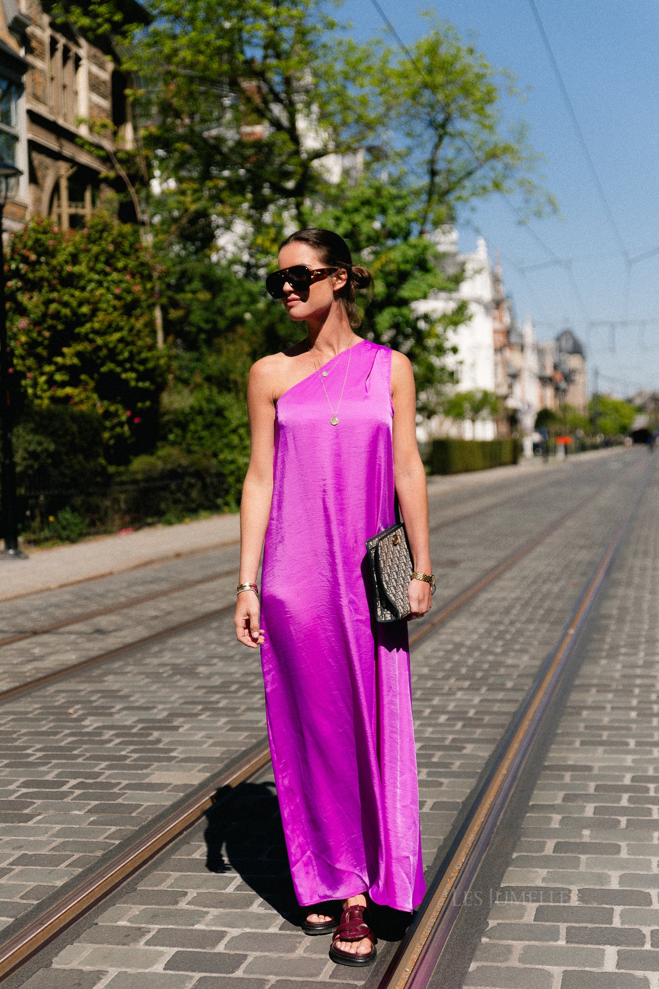 Nia one shoulder dress orchid