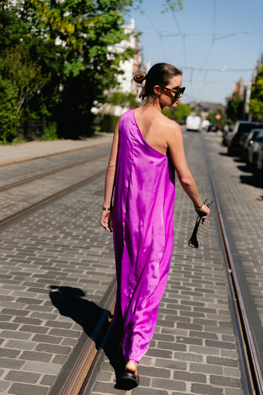 Nia one shoulder dress orchid