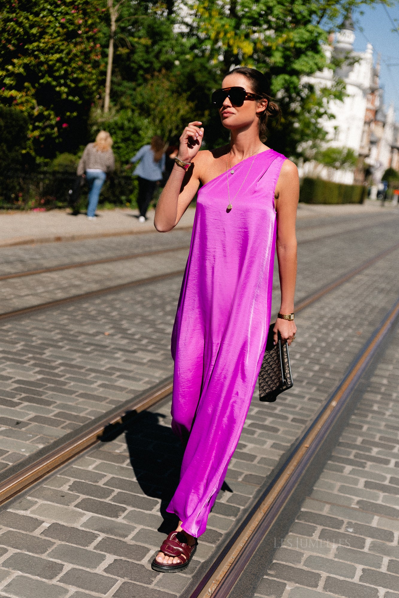 Nia one shoulder dress orchid