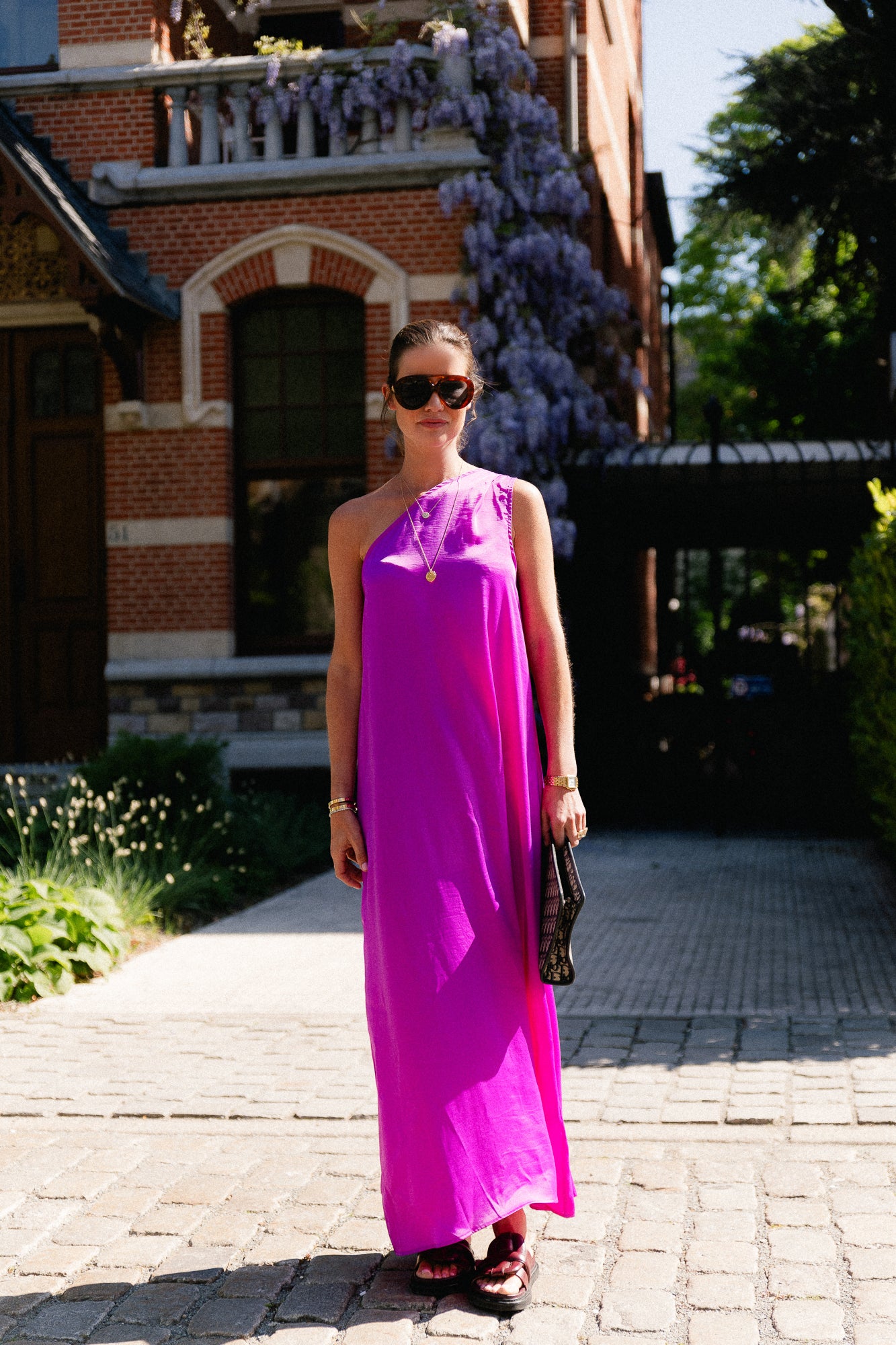 Nia one shoulder dress orchid