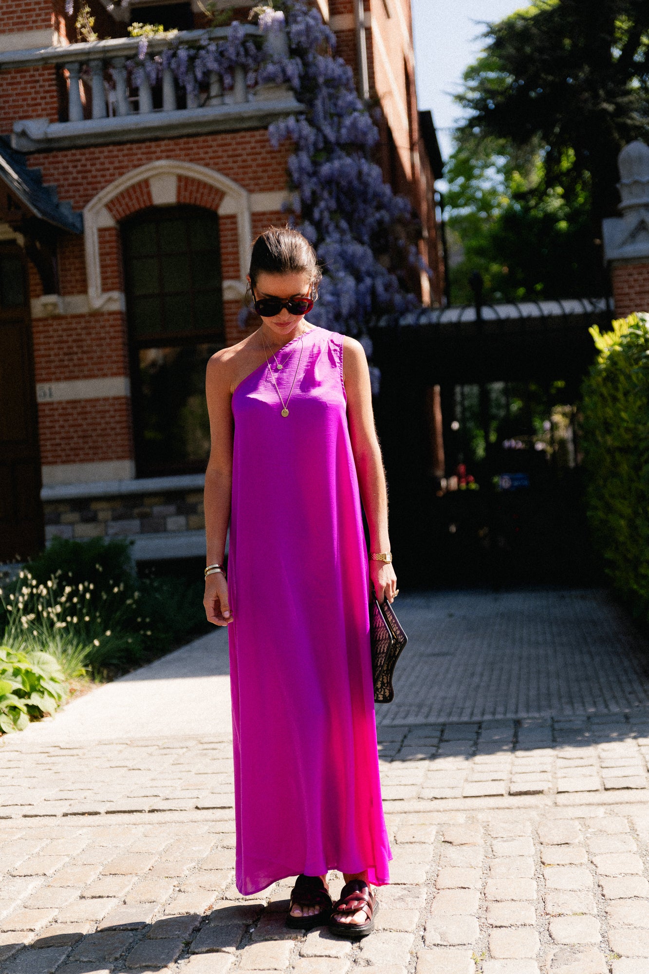 Nia one shoulder dress orchid