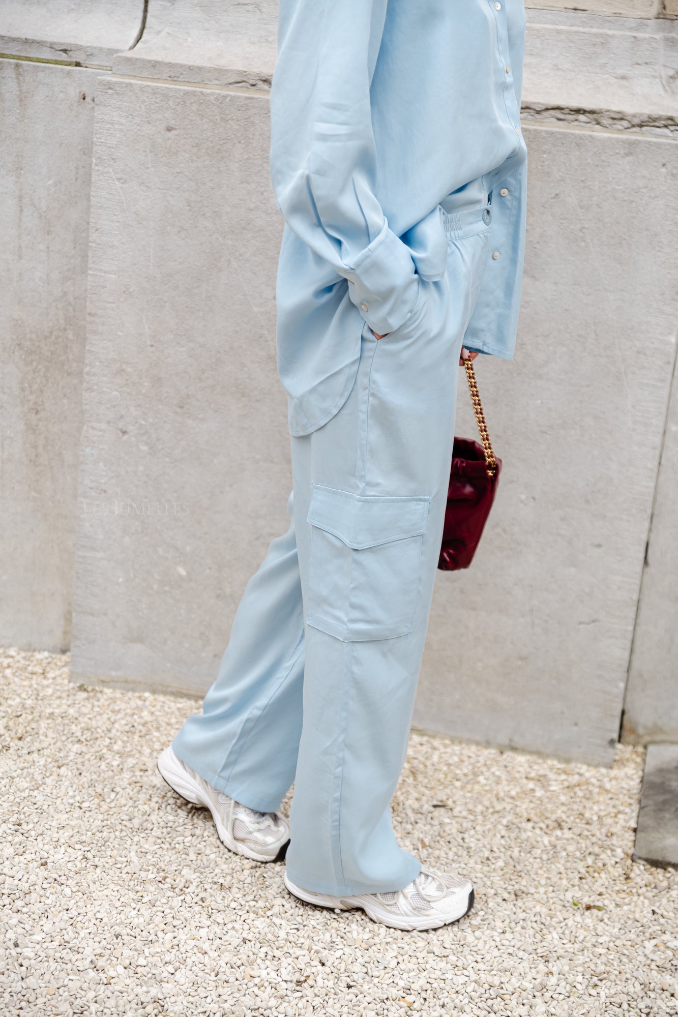 YasBamboo HMW pant elastic clear sky