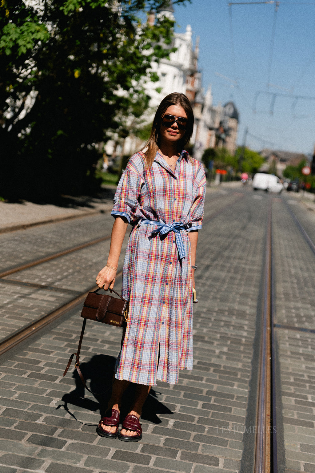 Margaux maxi dress multicolor/blue vichy