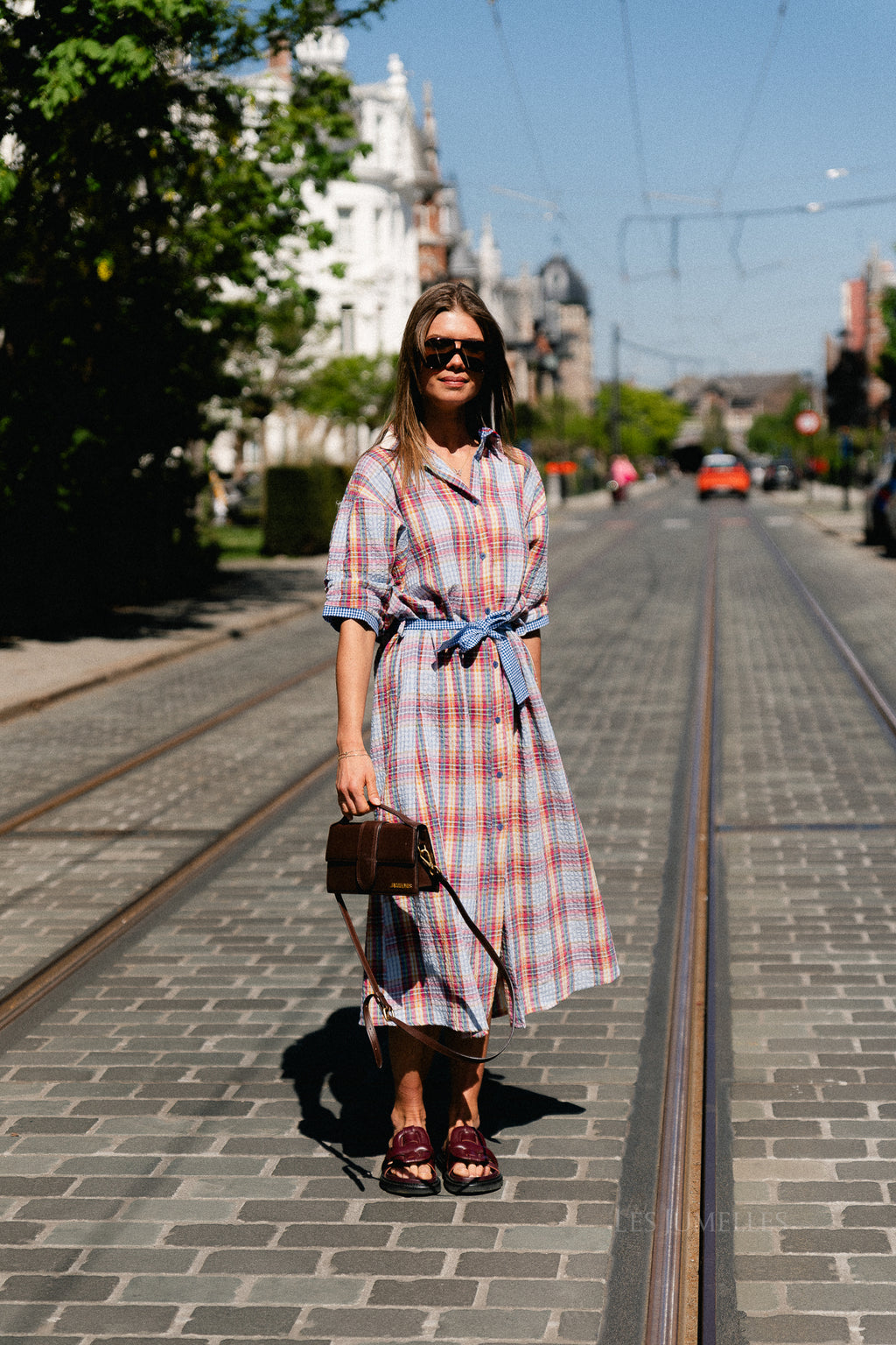 Margaux maxi dress multicolor/blue vichy