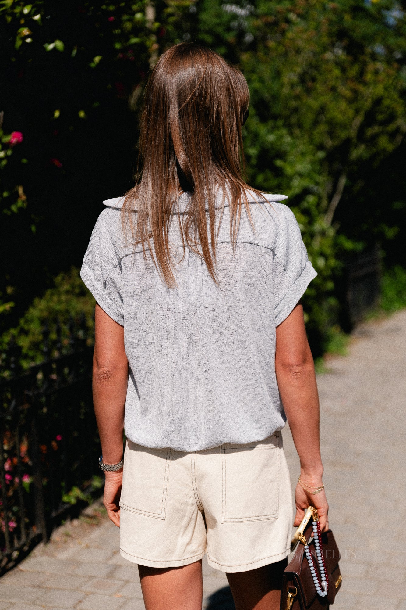 Leia SS polo shirt grey melange