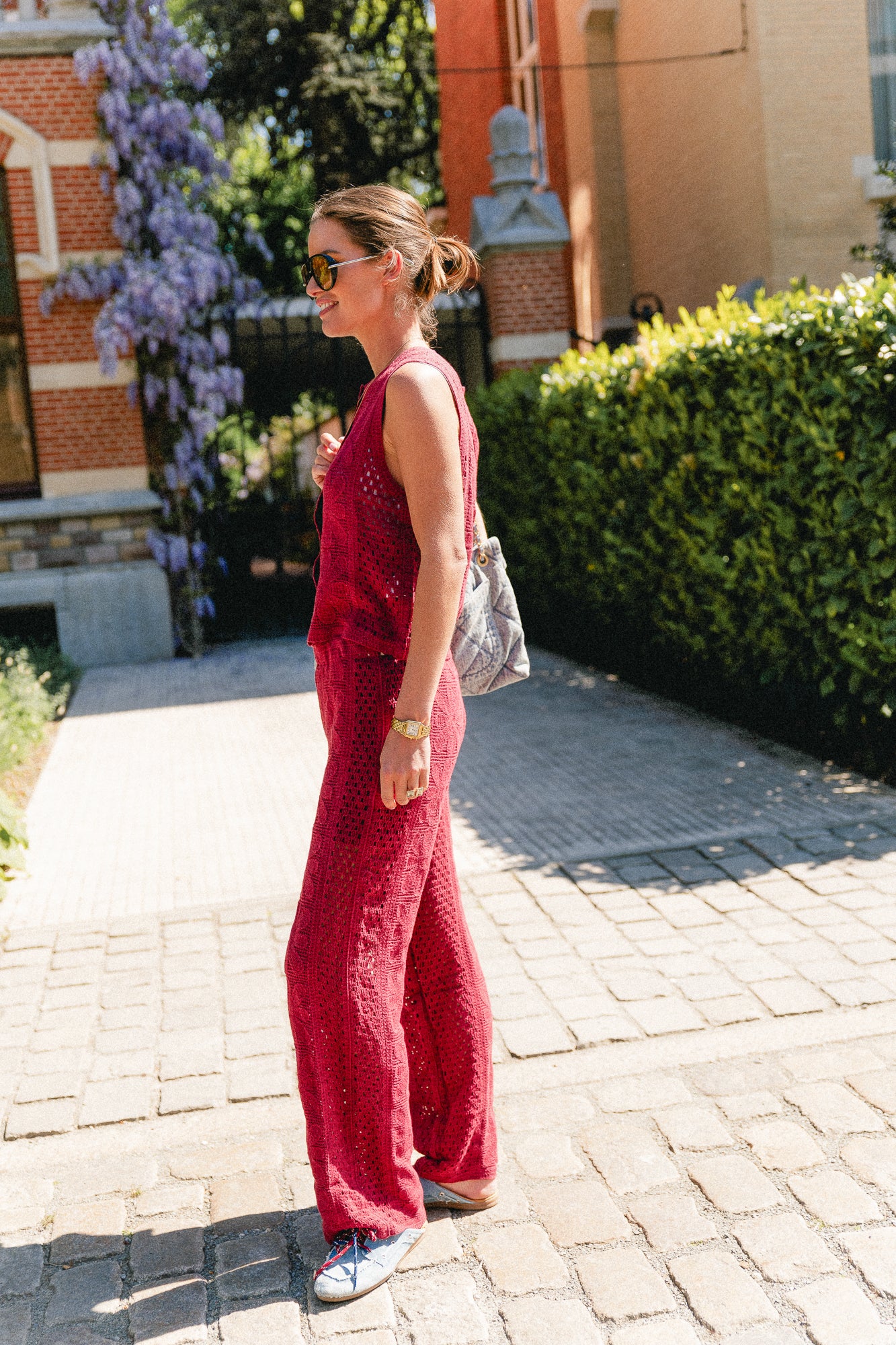 Silvy gehaakte broek mauvehout