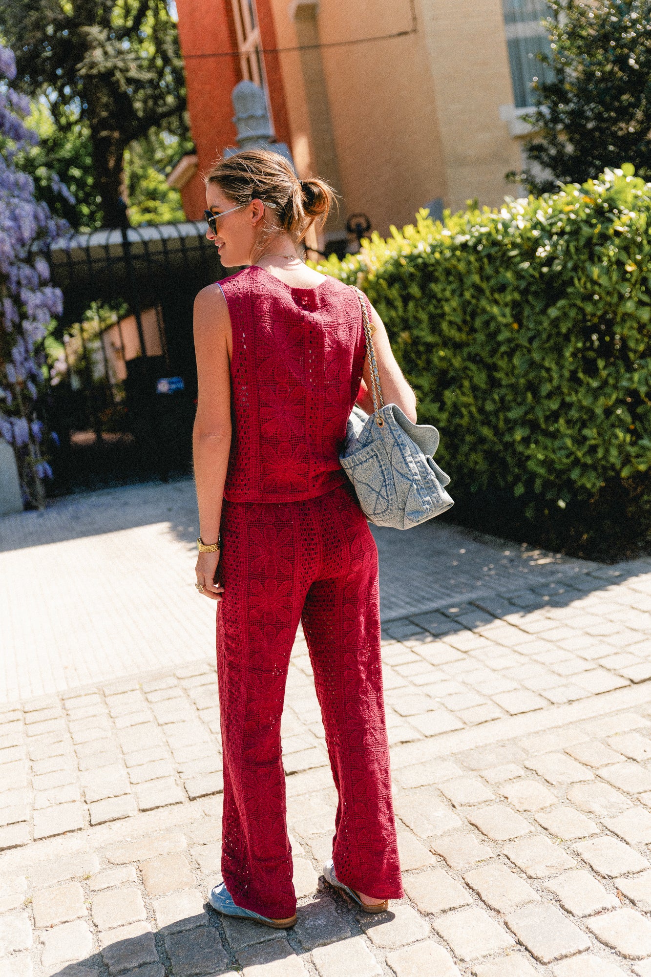 Silvy gehaakte broek mauvehout