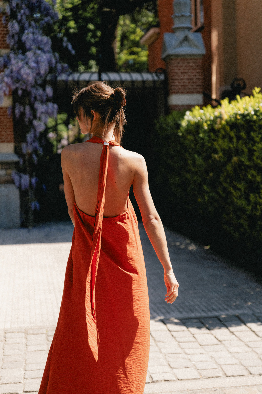 SLFLisa relaxed halterneck ankle dress potters clay