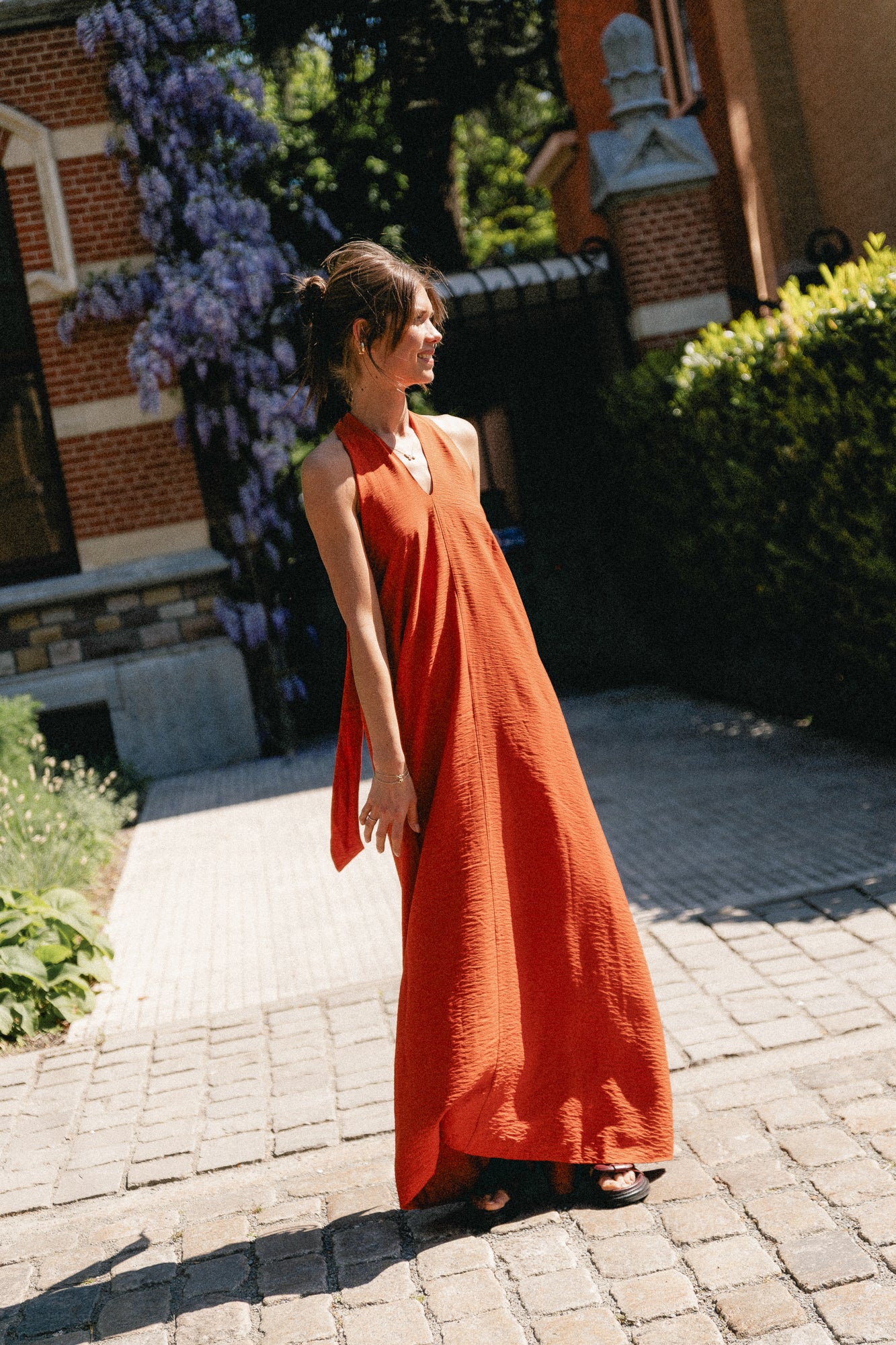 SLFLisa relaxed halterneck ankle dress potters clay