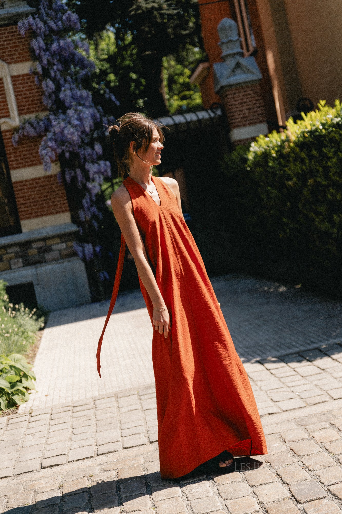 SLFLisa relaxed halterneck ankle dress potters clay