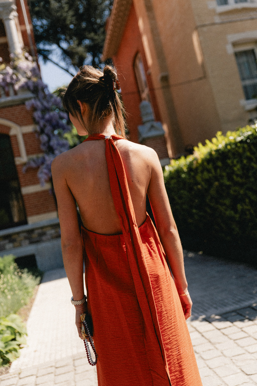 SLFLisa relaxed halterneck ankle dress potters clay