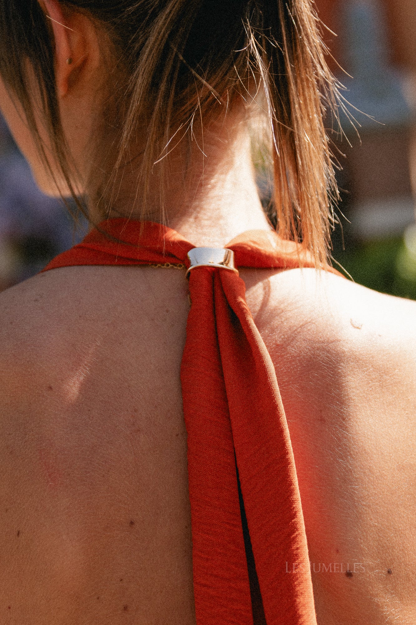 SLFLisa relaxed halterneck ankle dress potters clay