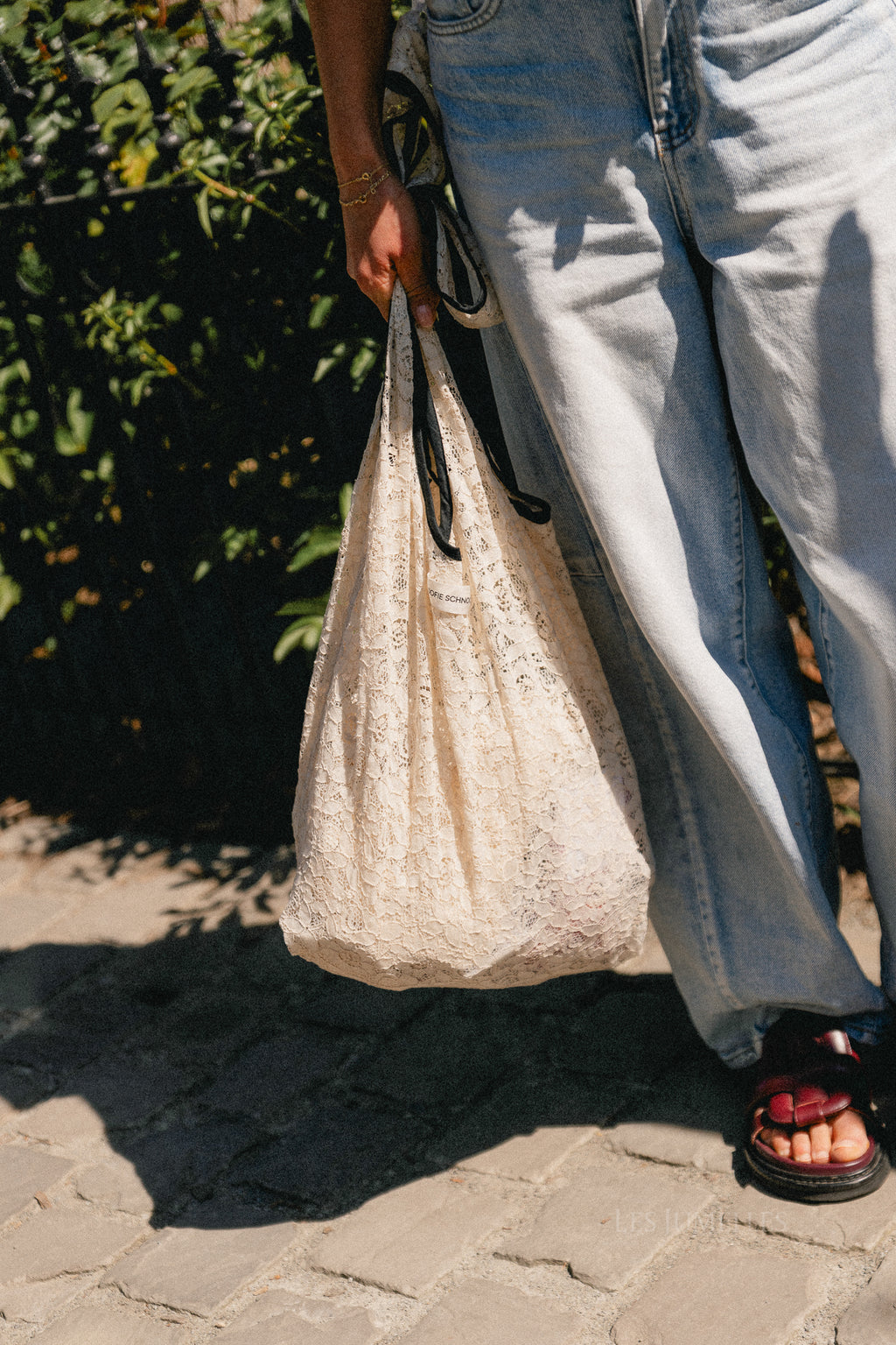 CaiaSW lace tote bag off white