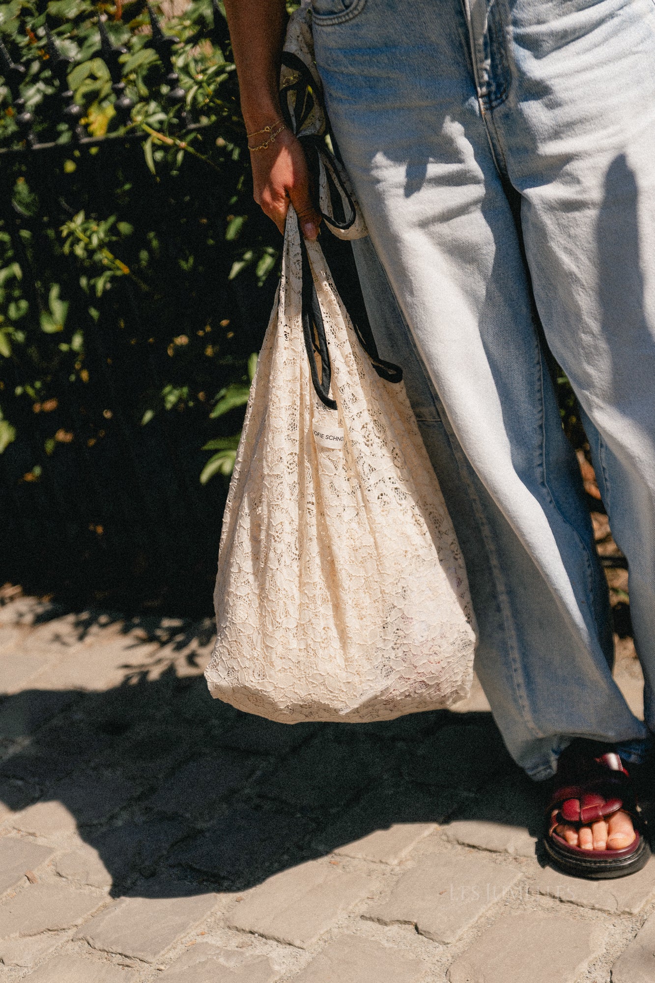 CaiaSW lace tote bag off white