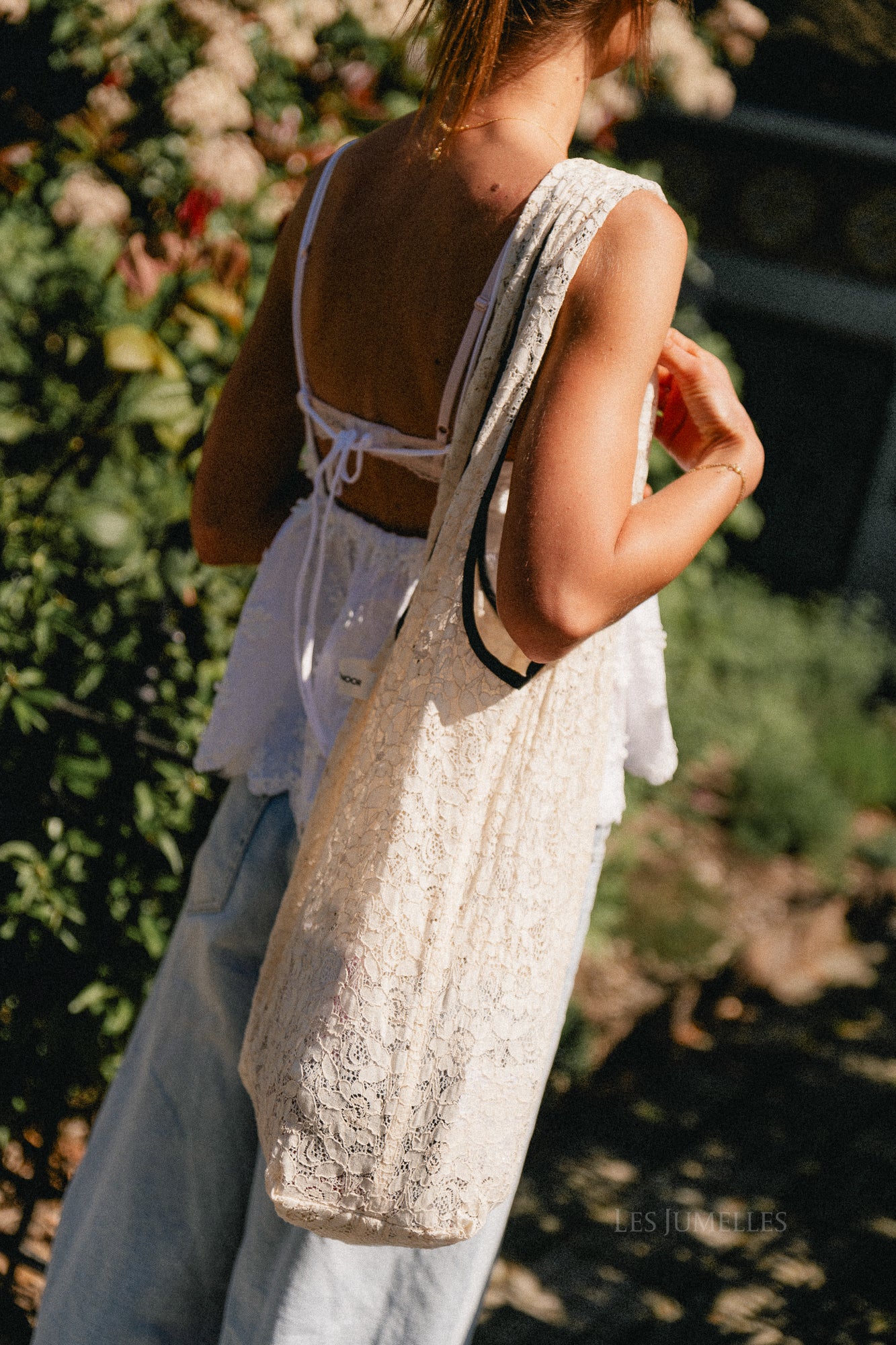 CaiaSW lace tote bag off white