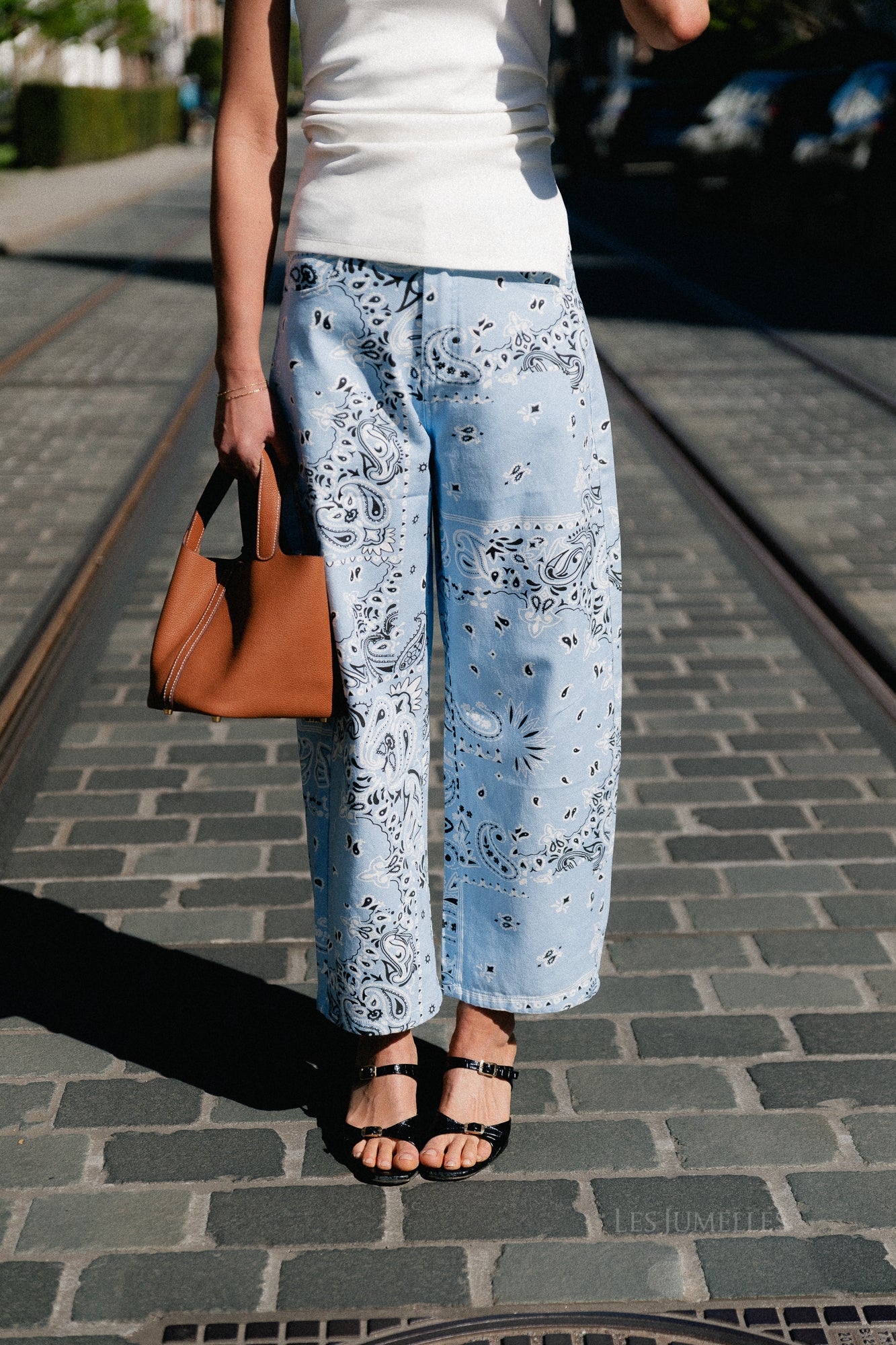 Meagan paisley barrel jeans blue