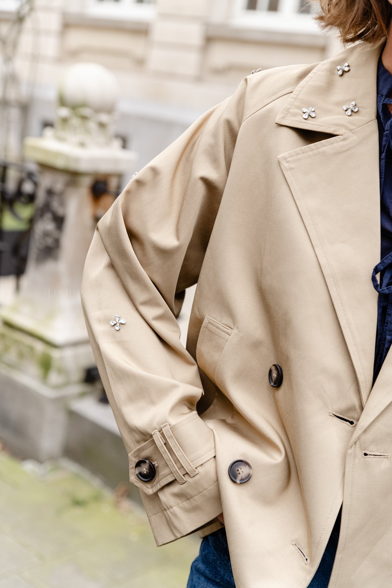 YASDiala LS short trenchcoat curds & whey