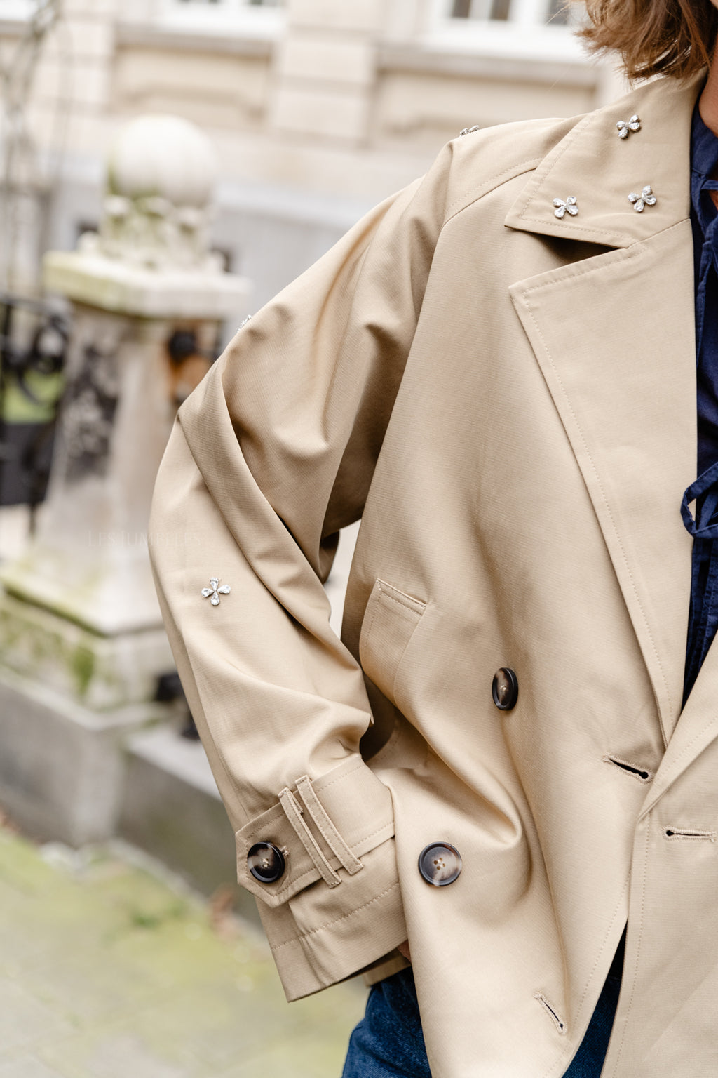 YASDiala LS short trenchcoat curds & whey