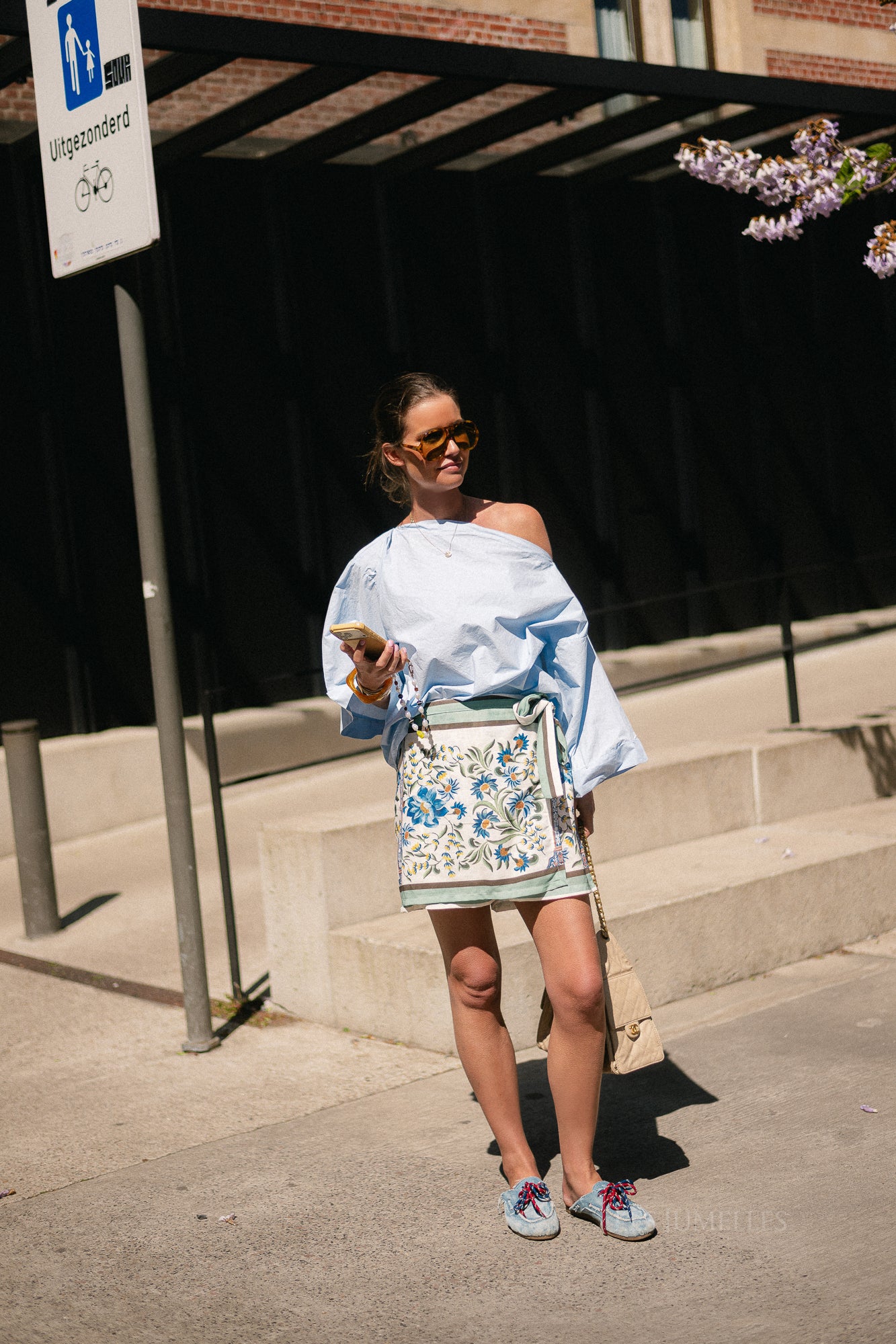 Kensi floral wrap skort green/blue