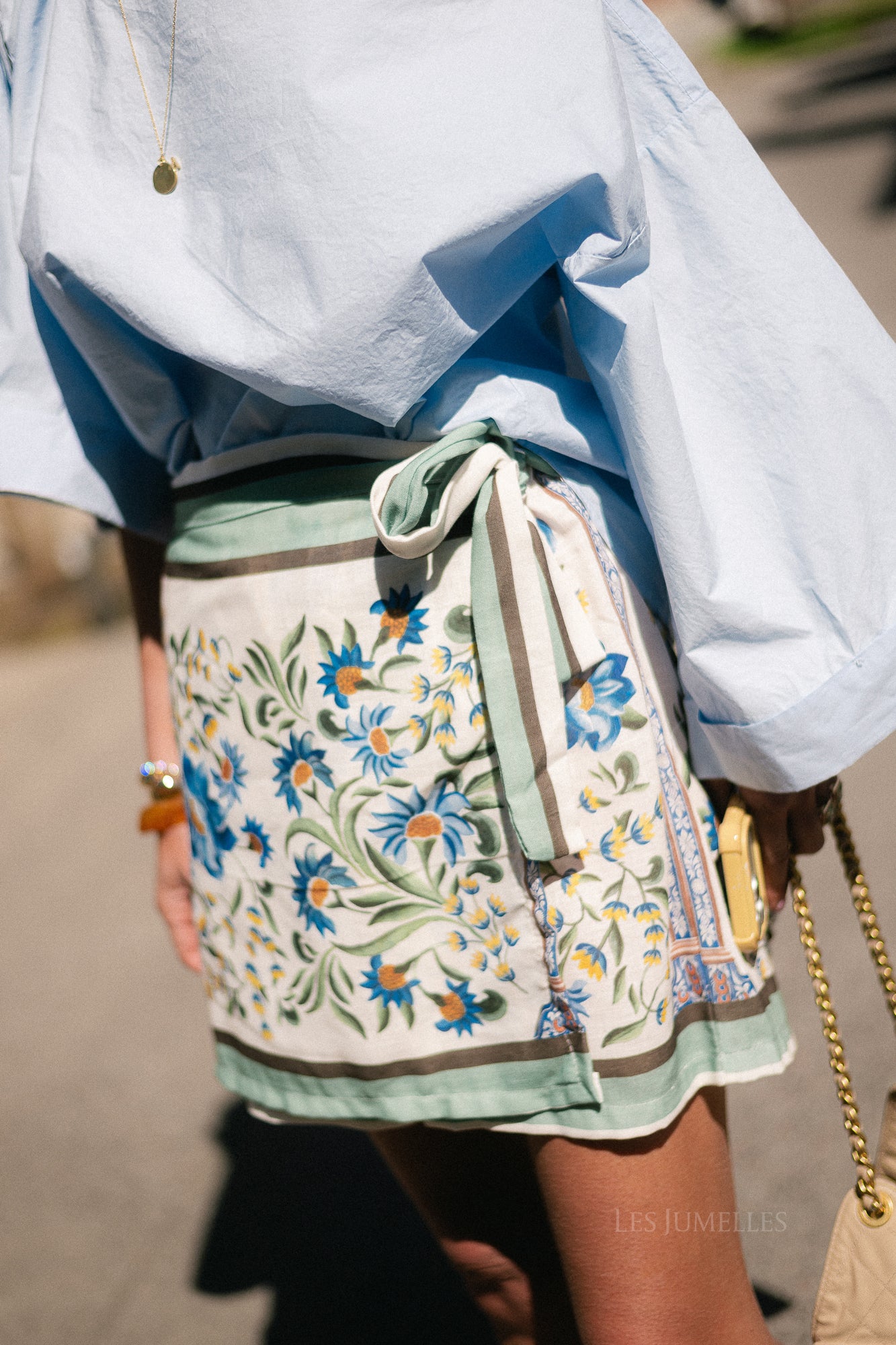 Kensi floral wrap skort green/blue