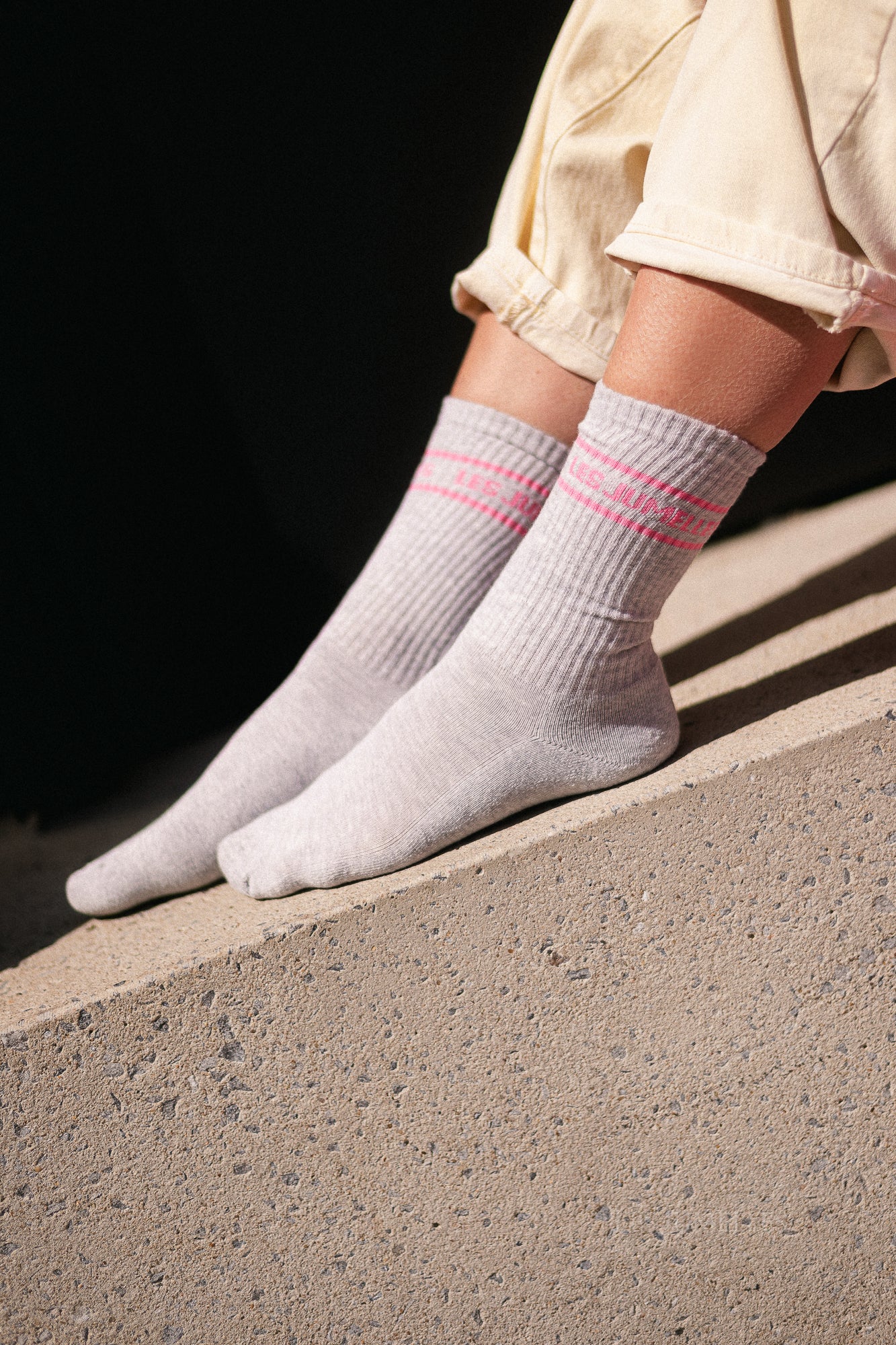 Fille à papa socks light grey/pink